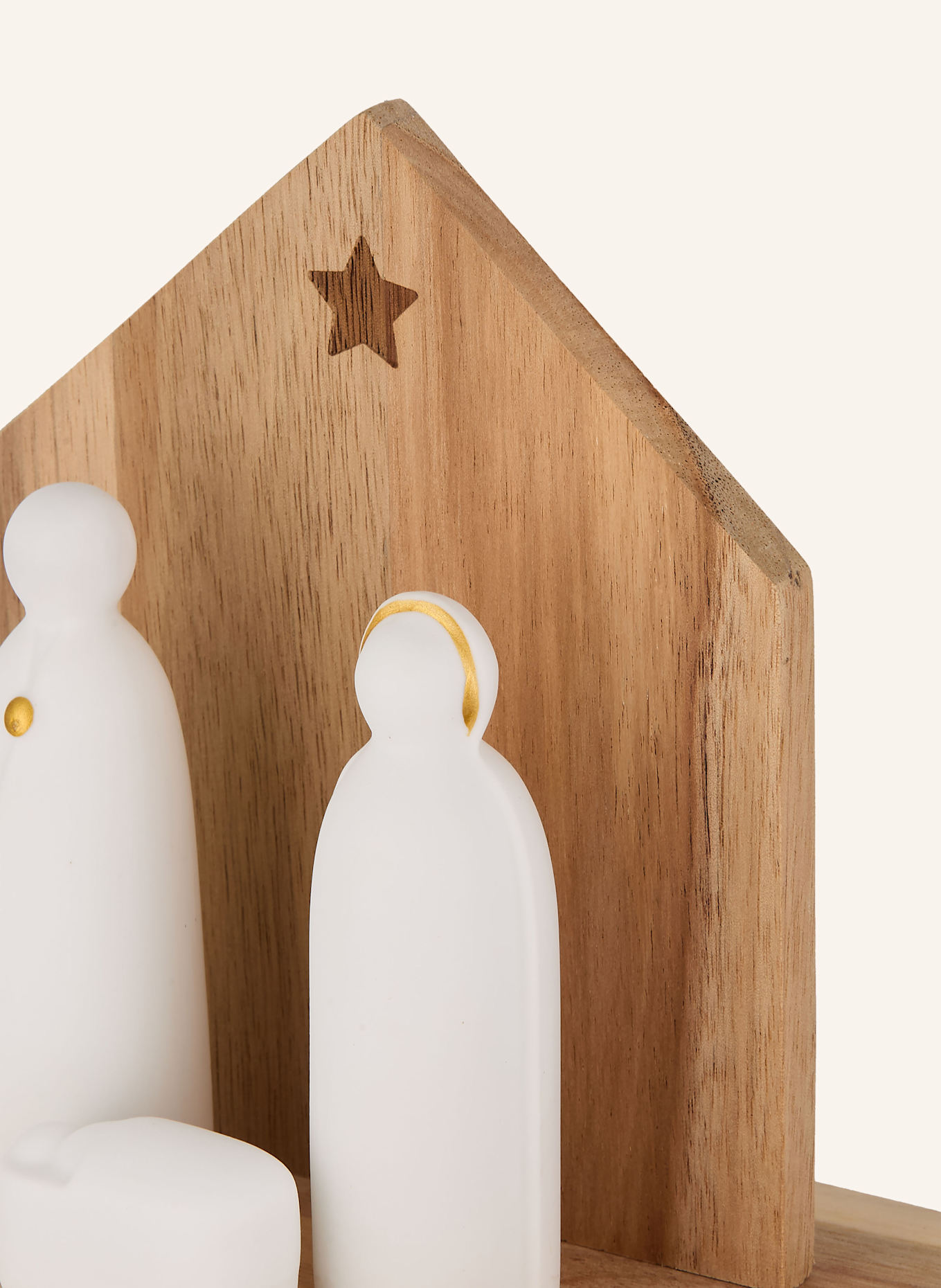 RÄDER Dekofigur KRIPPE: BRAUN / WEISS