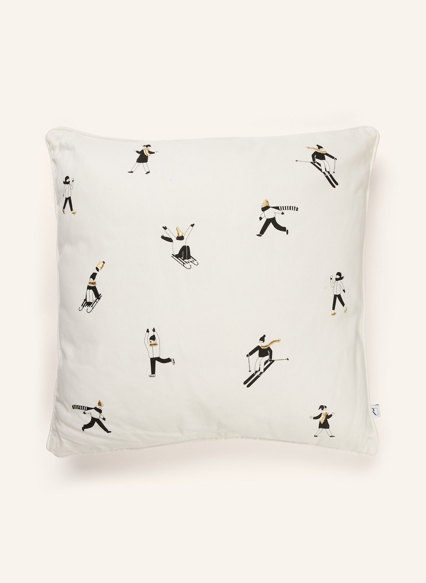 RÄDER Dekokissen: WEISS / SCHWARZ / GOLD