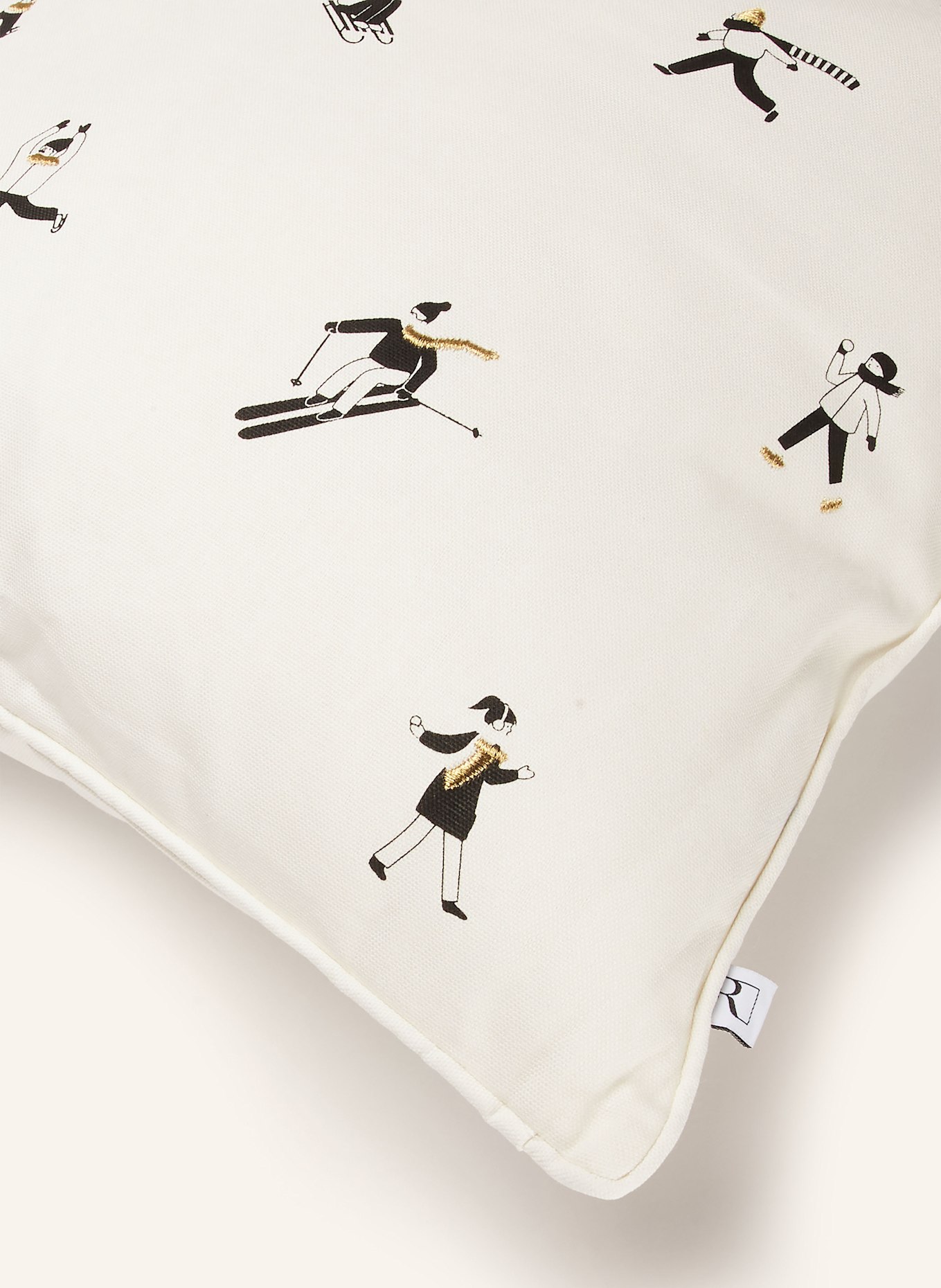 RÄDER Dekokissen: WEISS / SCHWARZ / GOLD