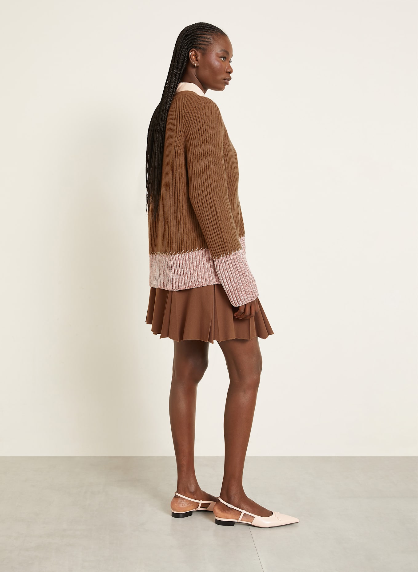 MARNI Plisowana spódnica: BRĄZOWY