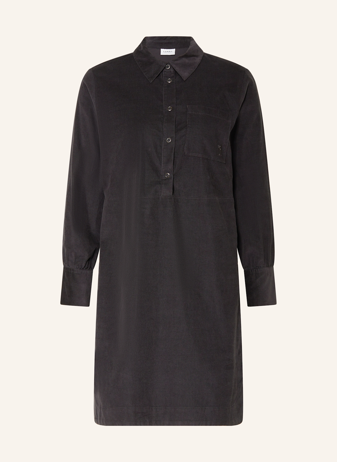 comma casual identity Hemdblusenkleid aus Cord: DUNKELGRAU