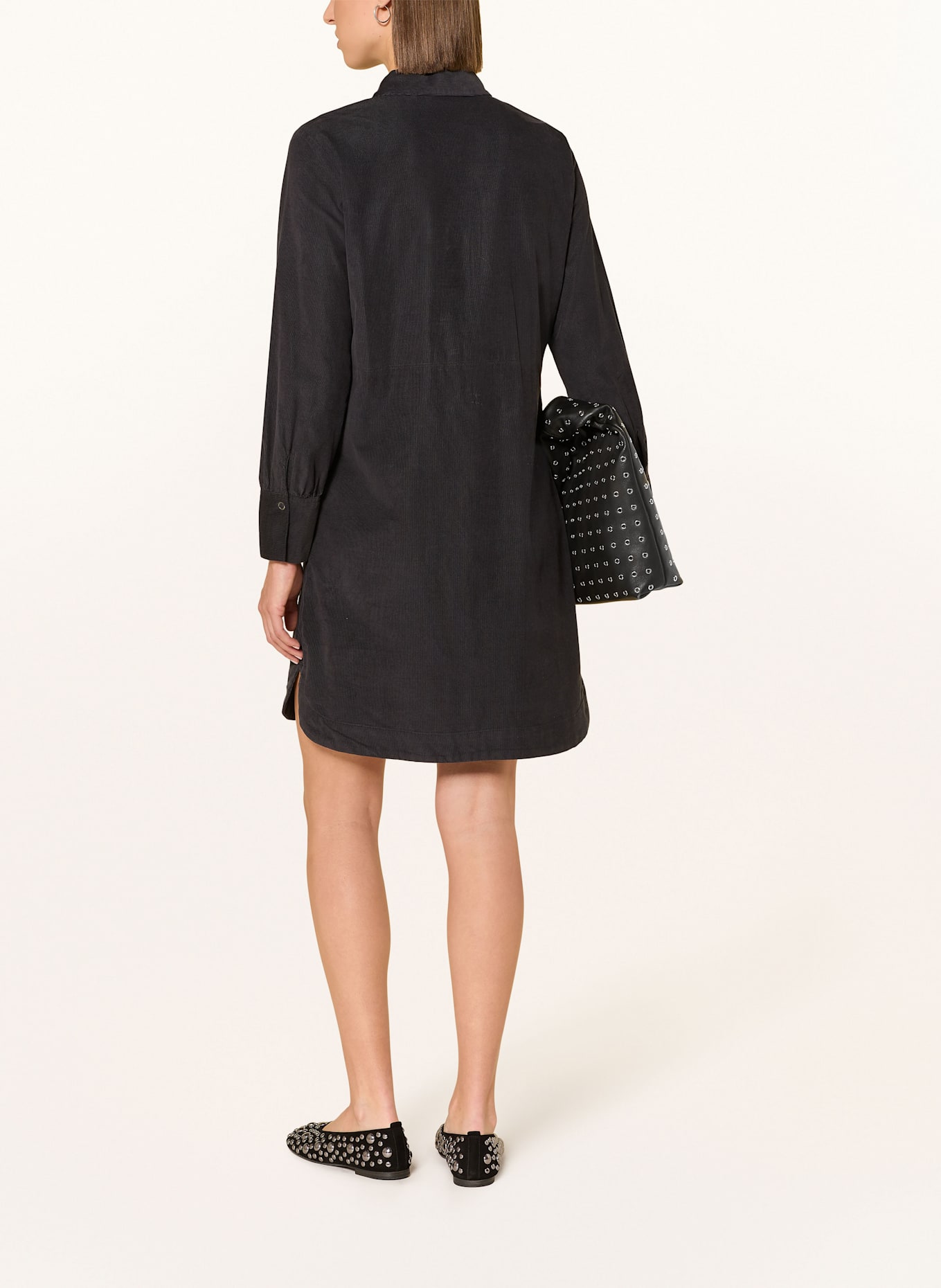 comma casual identity Hemdblusenkleid aus Cord: DUNKELGRAU