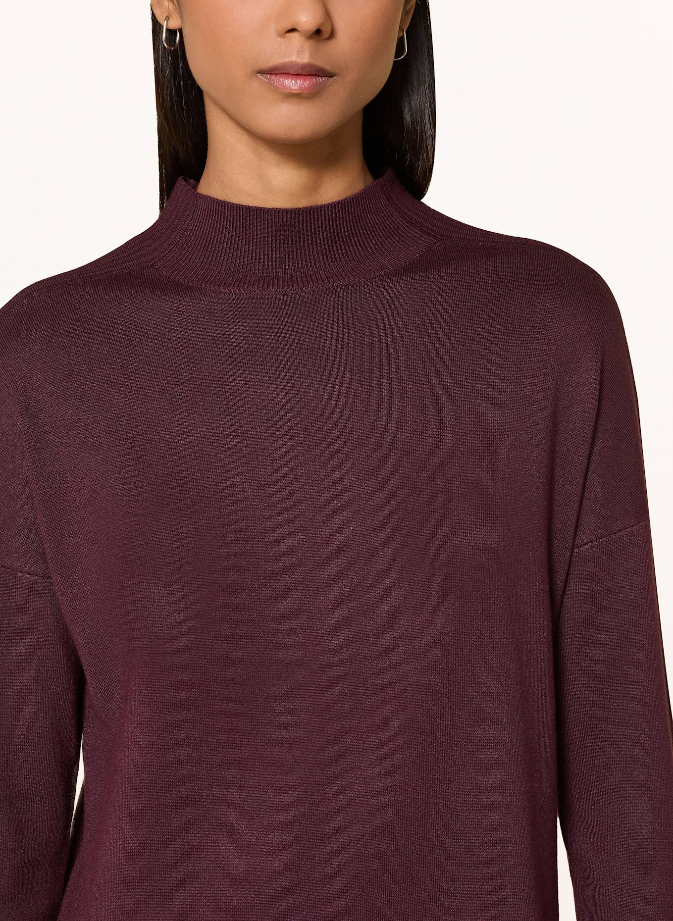 comma Strickkleid mit 3/4-Arm: DUNKELROT