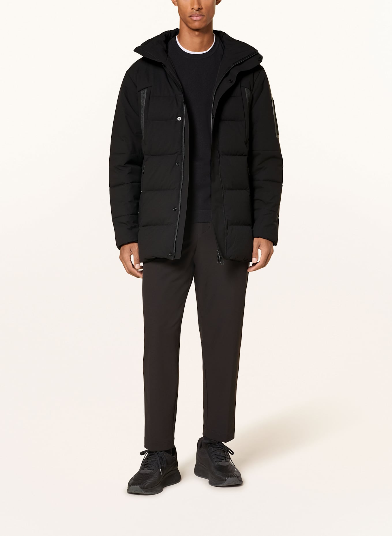 BOSS Daunenparka BLOCK X mit abnehmbarer Kapuze: SCHWARZ