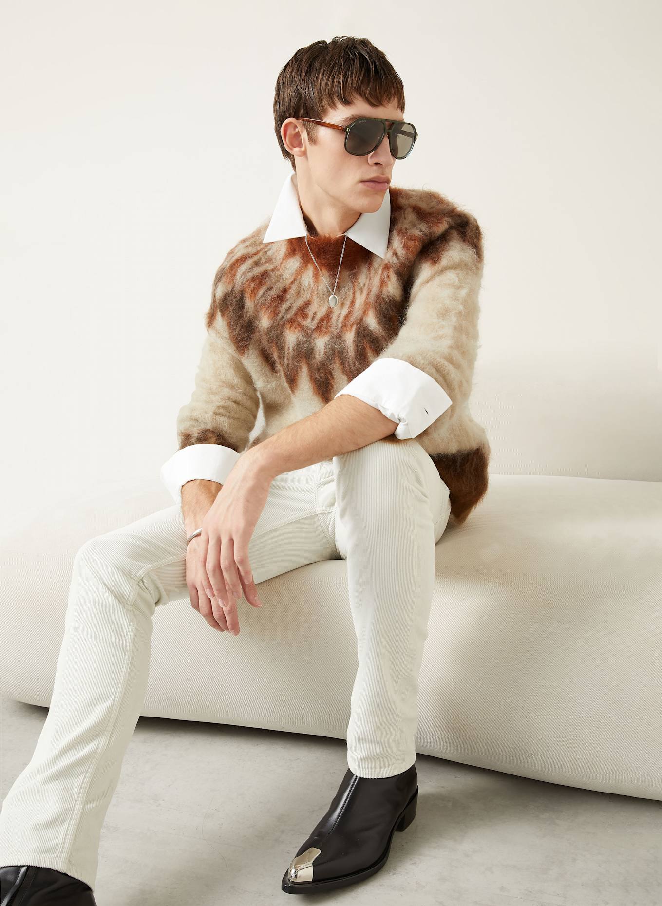 ISABEL MARANT Pullover NICOLAS mit Mohair: BRAUN / BEIGE