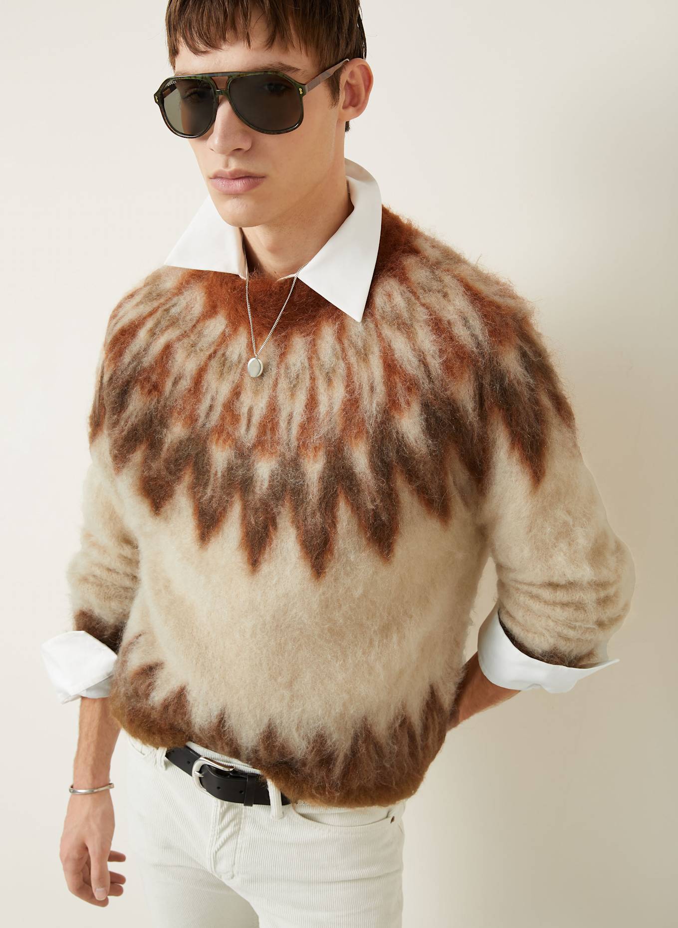 ISABEL MARANT Pullover NICOLAS mit Mohair: BRAUN / BEIGE