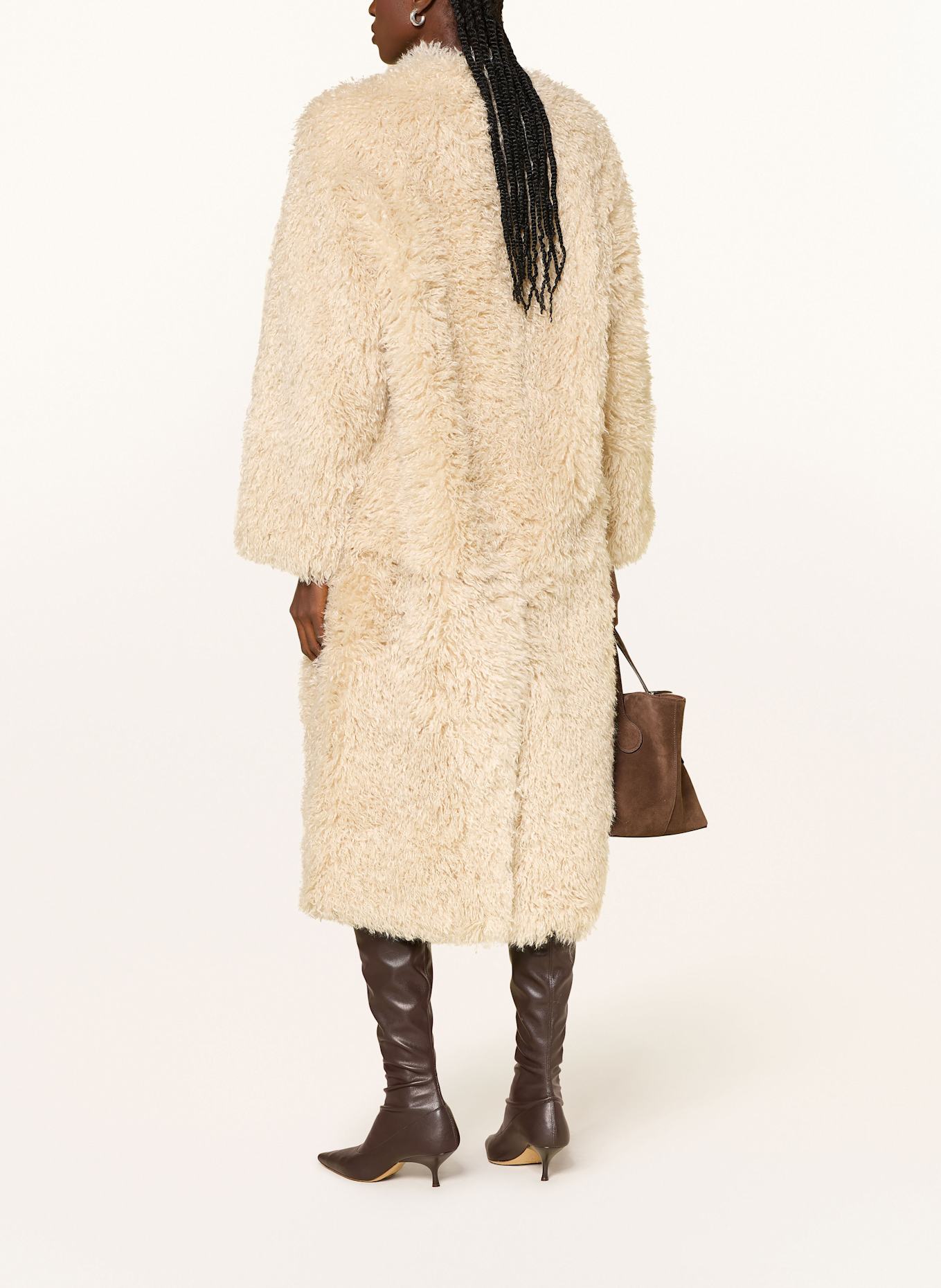 STAND STUDIO Kunstfell-Mantel CAROLINA: CREME