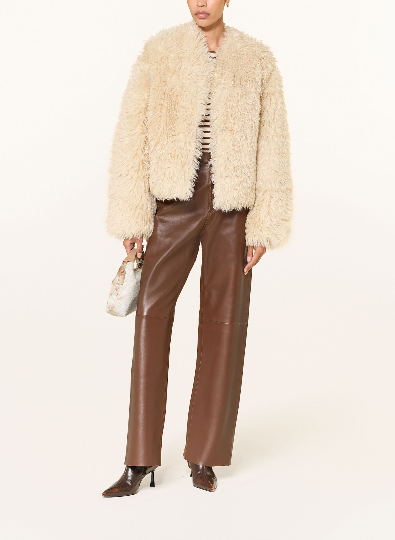 STAND STUDIO Teddyfell-Jacke CHARLOTTE: ECRU