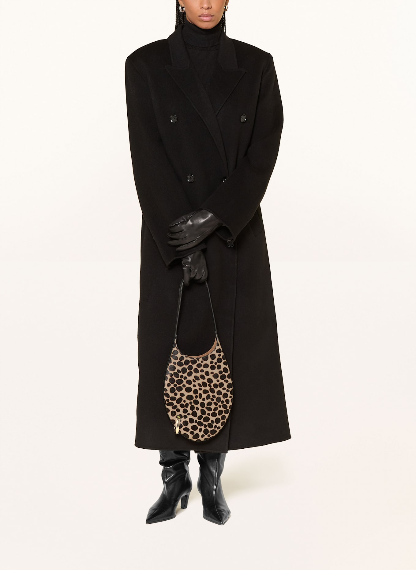 TORY BURCH Handtasche: BEIGE / SCHWARZ