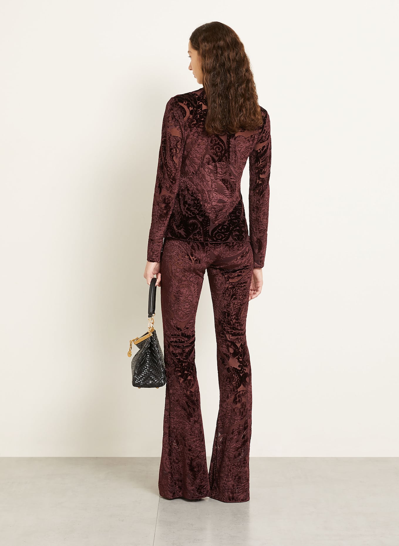 ETRO Longsleeve aus Mesh: DUNKELROT