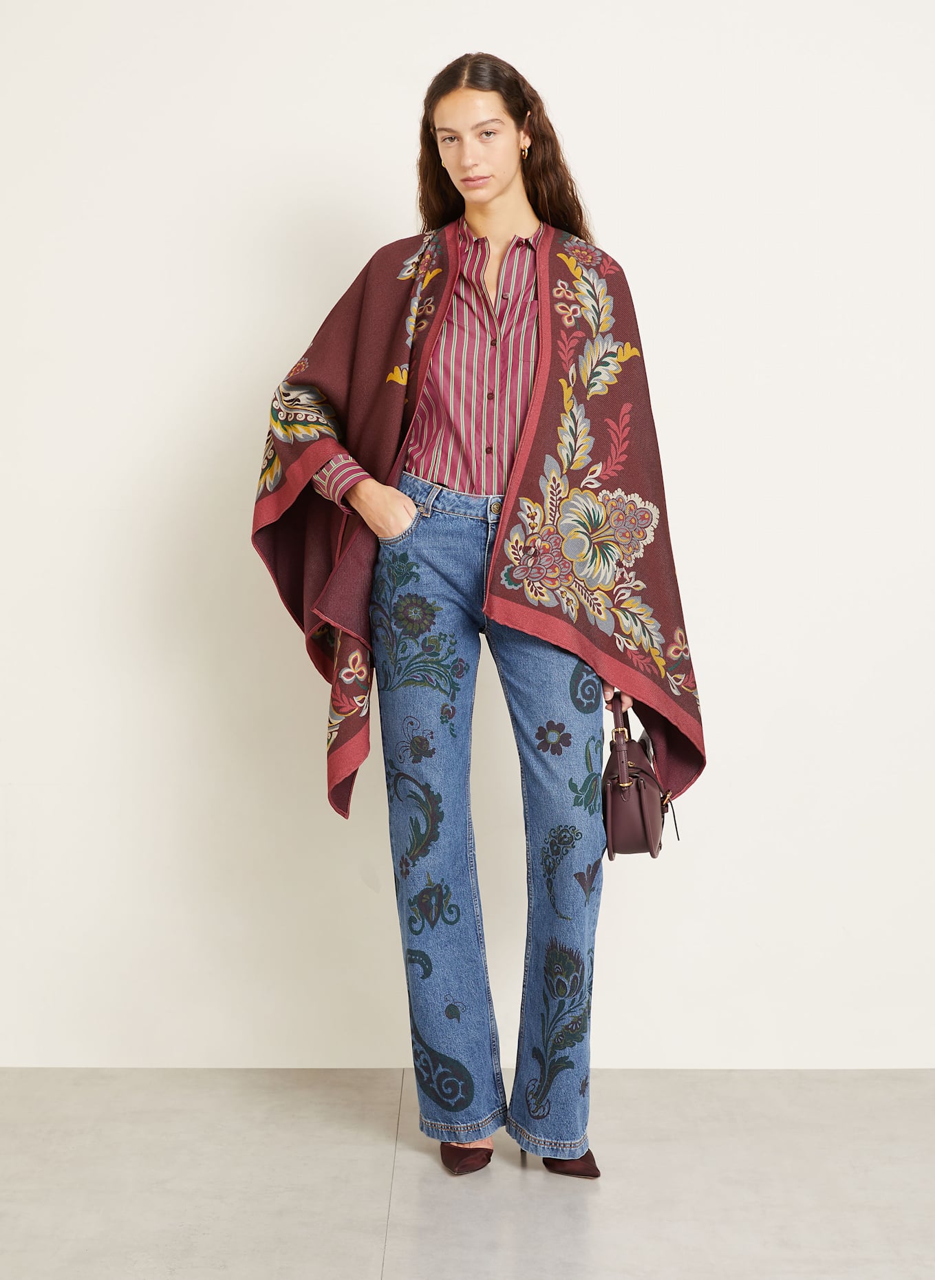 ETRO Koszula: CIEMNOCZERWONY / ZIELONY / JASNOPOMARAŃCZOWY