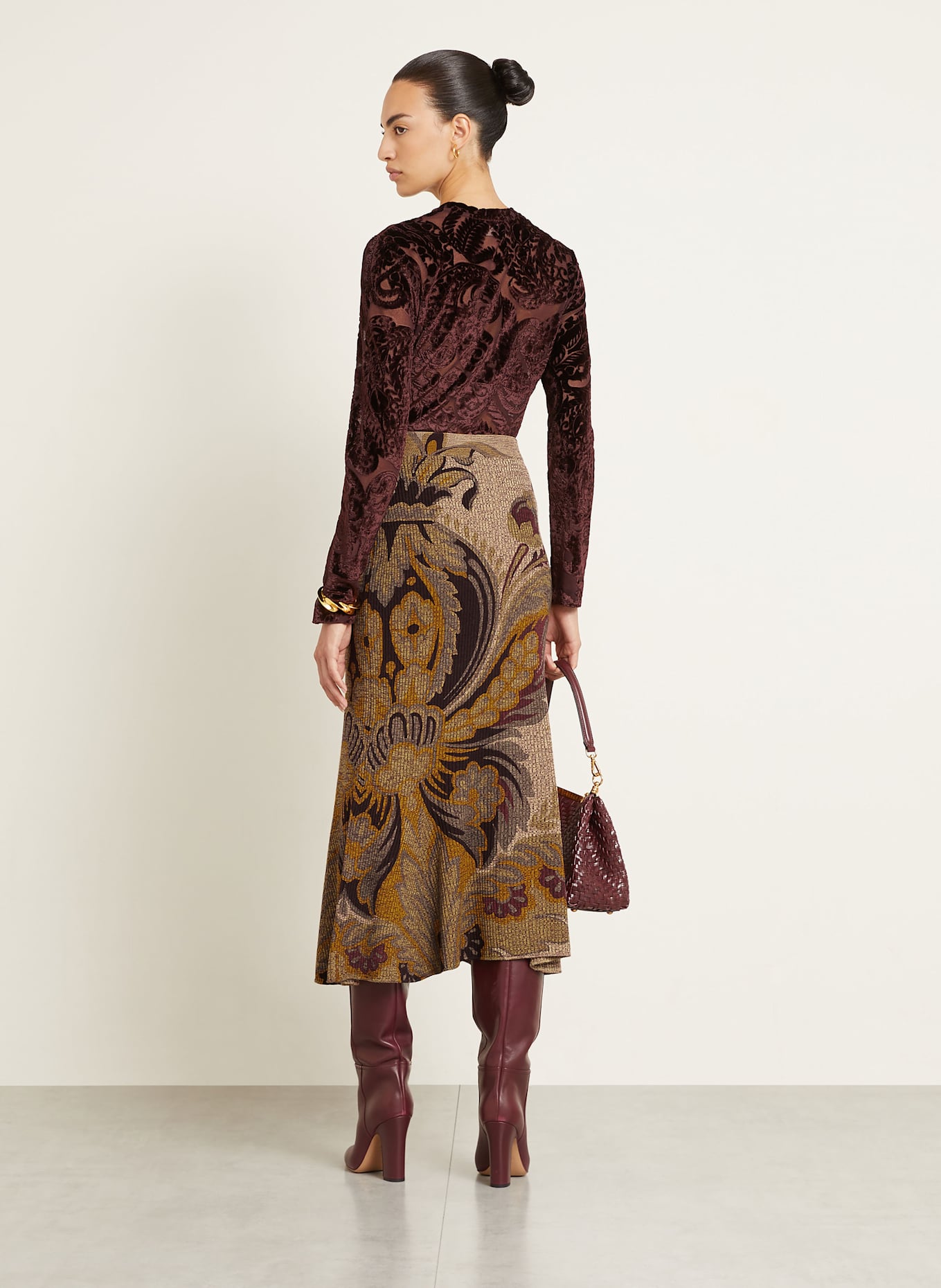 ETRO Spódnica z dzianiny: JASNOPOMARAŃCZOWY / CIEMNOCZERWONY / OLIWKOWY