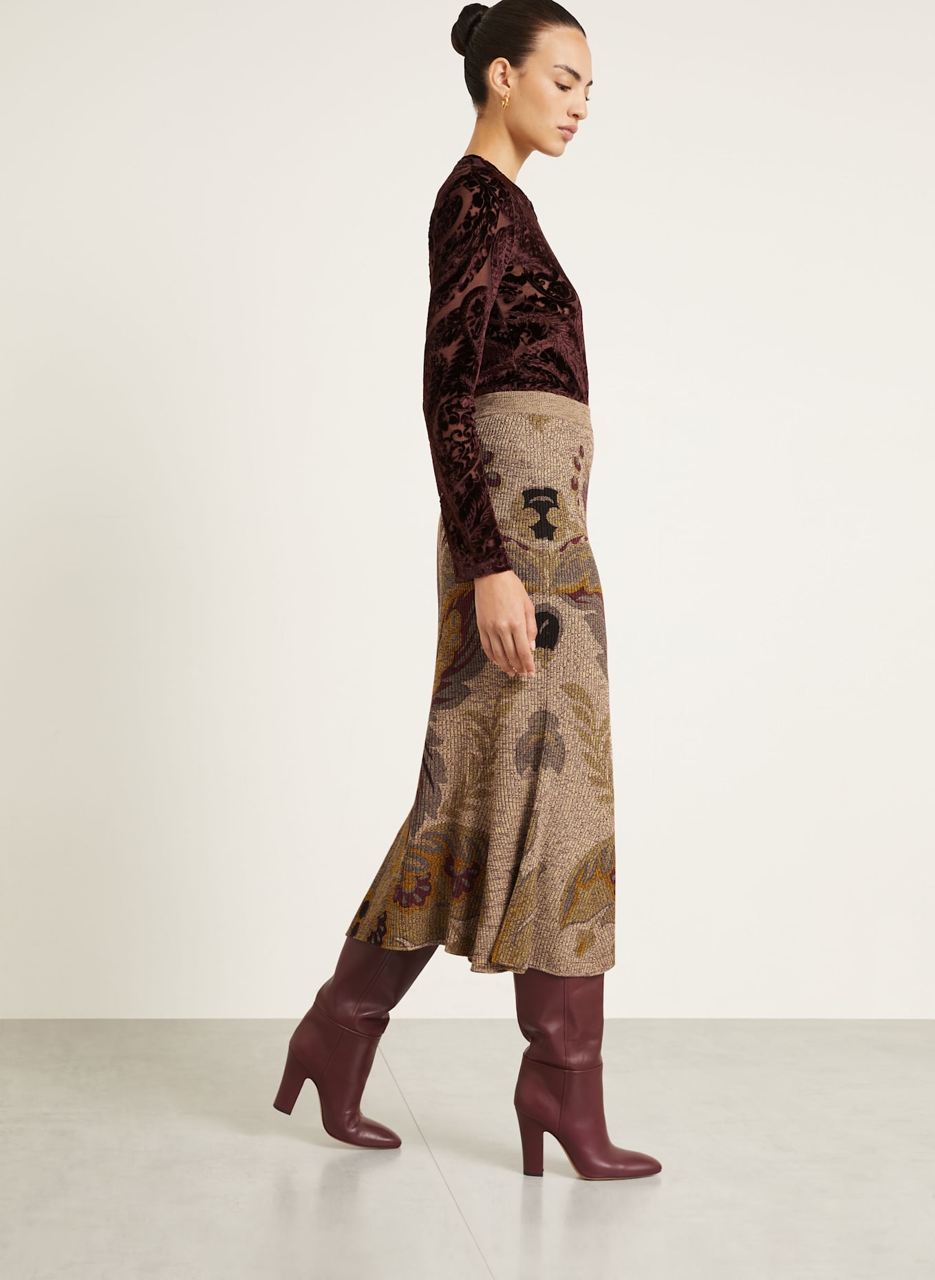 ETRO Spódnica z dzianiny: JASNOPOMARAŃCZOWY / CIEMNOCZERWONY / OLIWKOWY