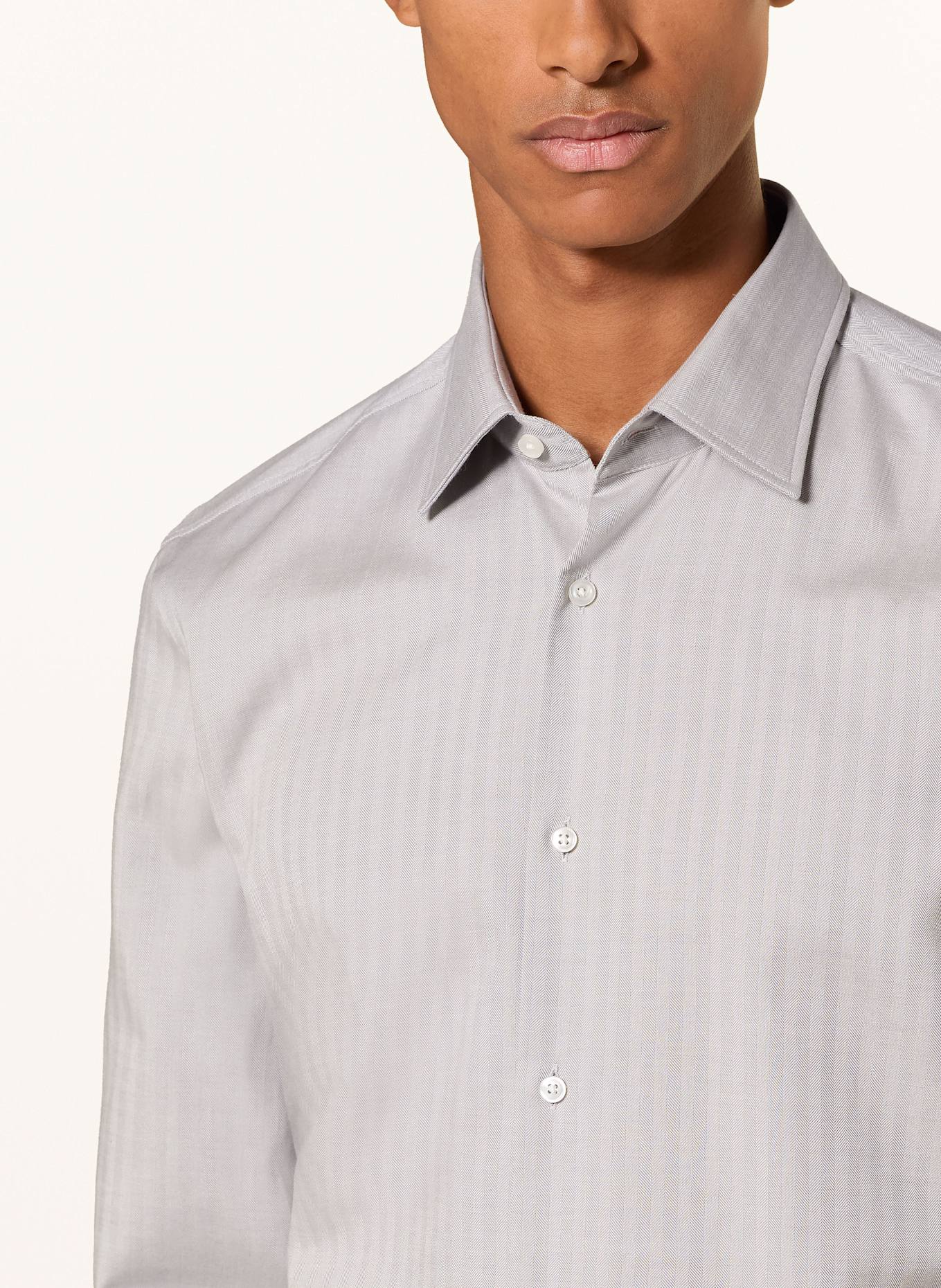 BOSS Hemd HANK Slim Fit: HELLGRAU