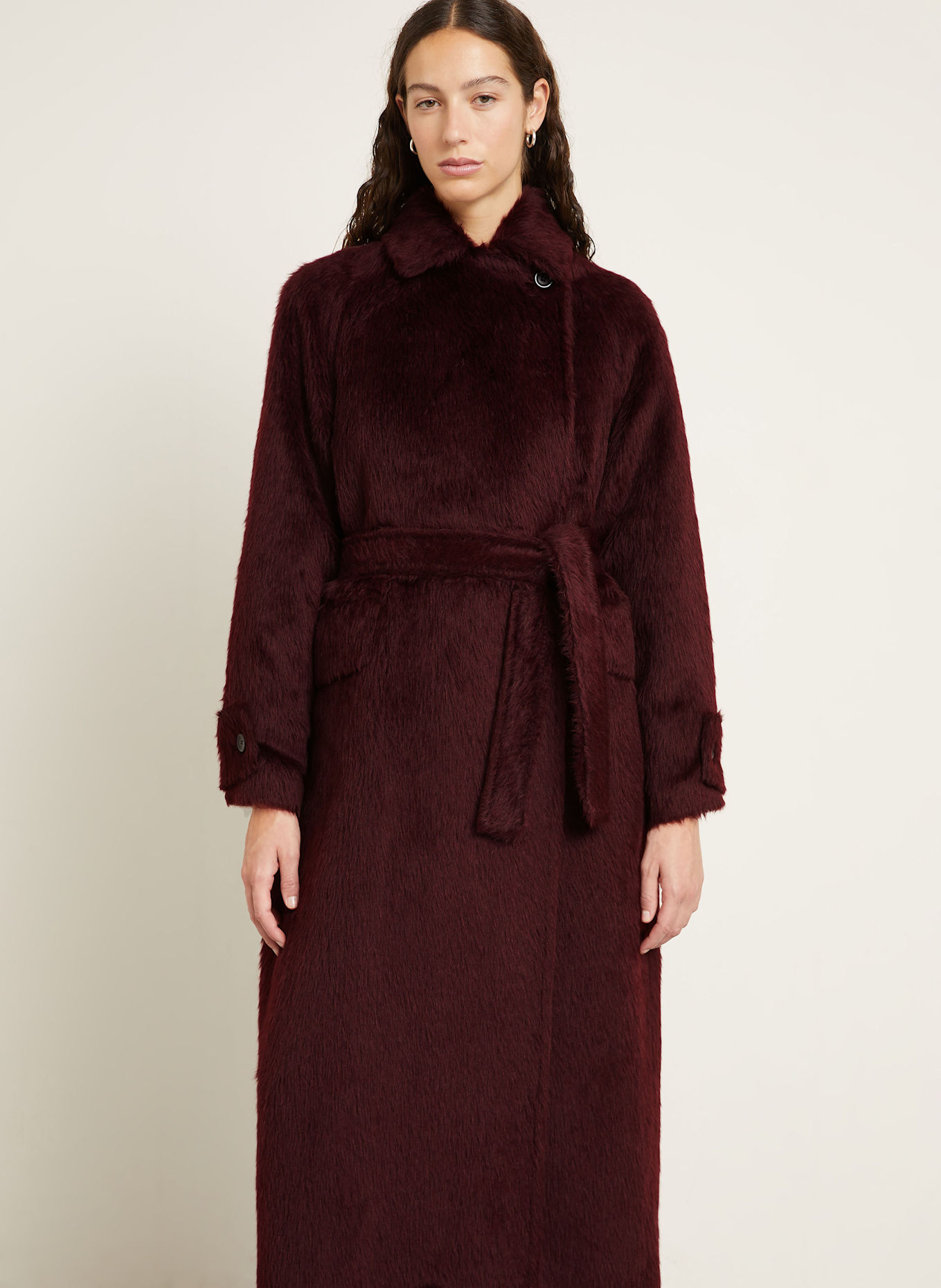 Max Mara Alpaka-Mantel ALBATA: DUNKELROT