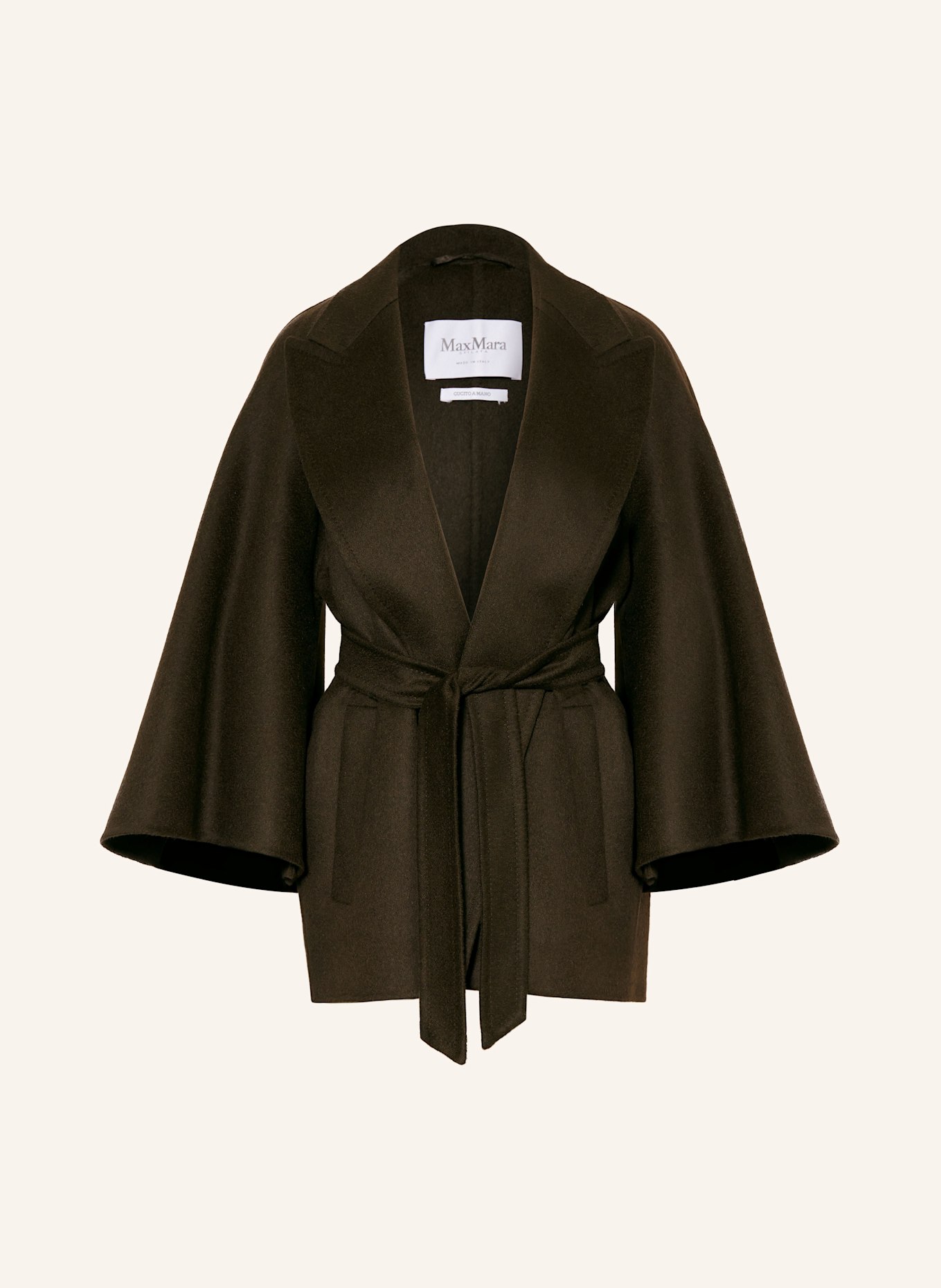 Max Mara Kamelhaar-Jacke VERNA mit 3/4-Arm: KHAKI