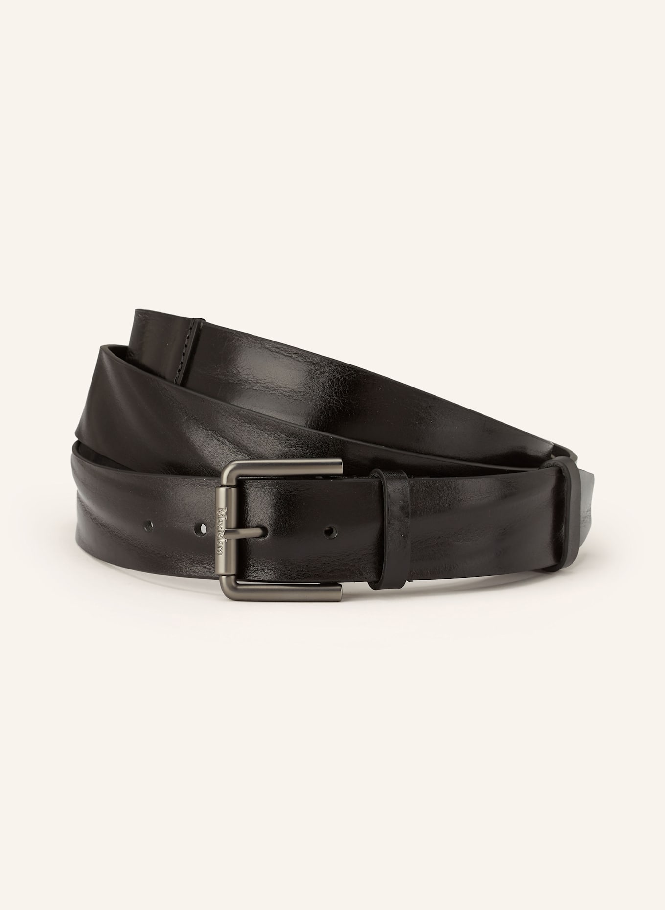 Max Mara Leather belt BUCKLE40XLONG: BLACK