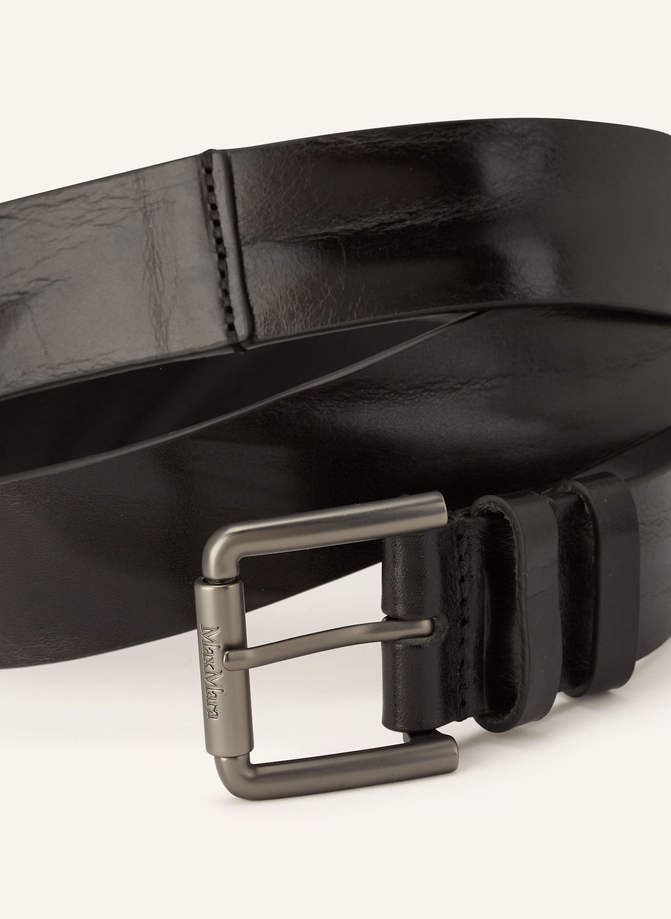 Max Mara Leather belt BUCKLE40XLONG: BLACK