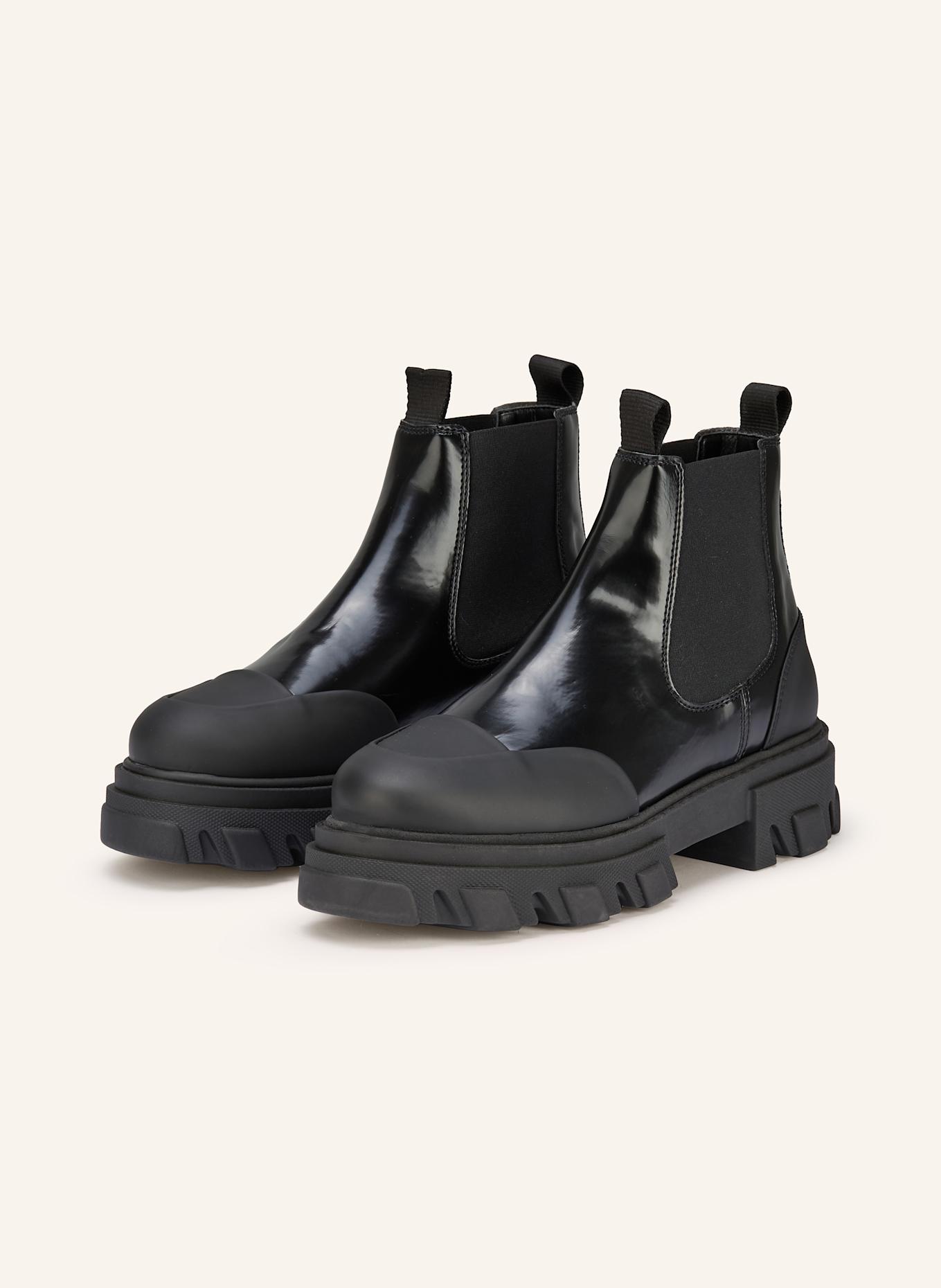 GANNI Chelsea boots: BLACK