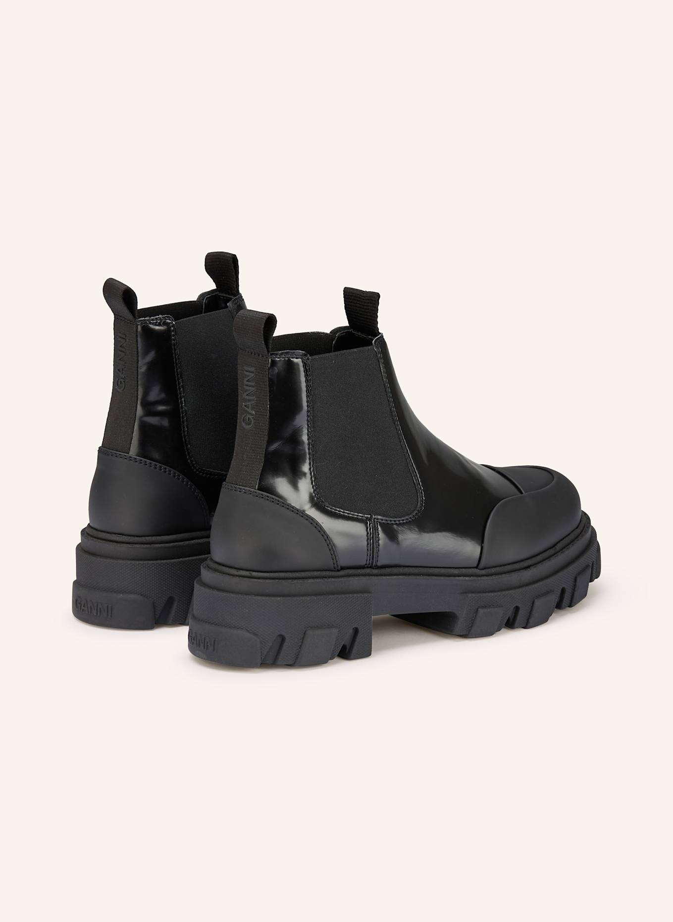 GANNI Chelsea boots: BLACK