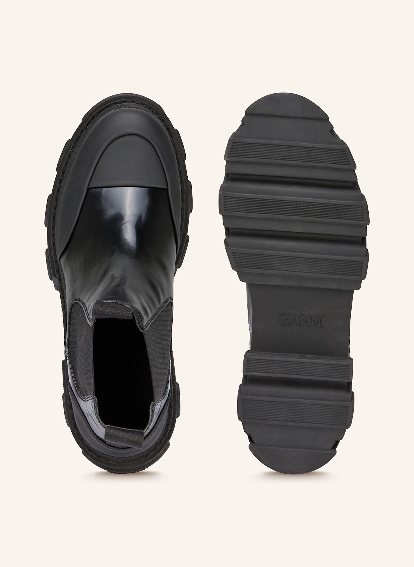 GANNI Chelsea boots: BLACK