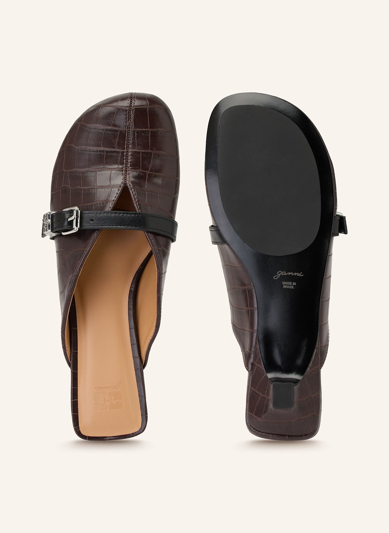 GANNI Mules: DUNKELBRAUN