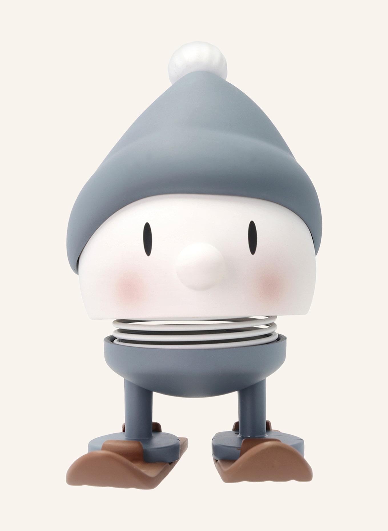 Hoptimist Dekofigur SKIING BUMBLE S: WEISS / BLAUGRAU