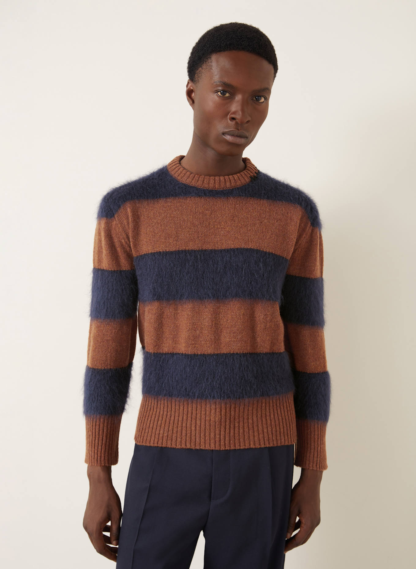 MARNI Pullover: DUNKELORANGE / DUNKELBLAU