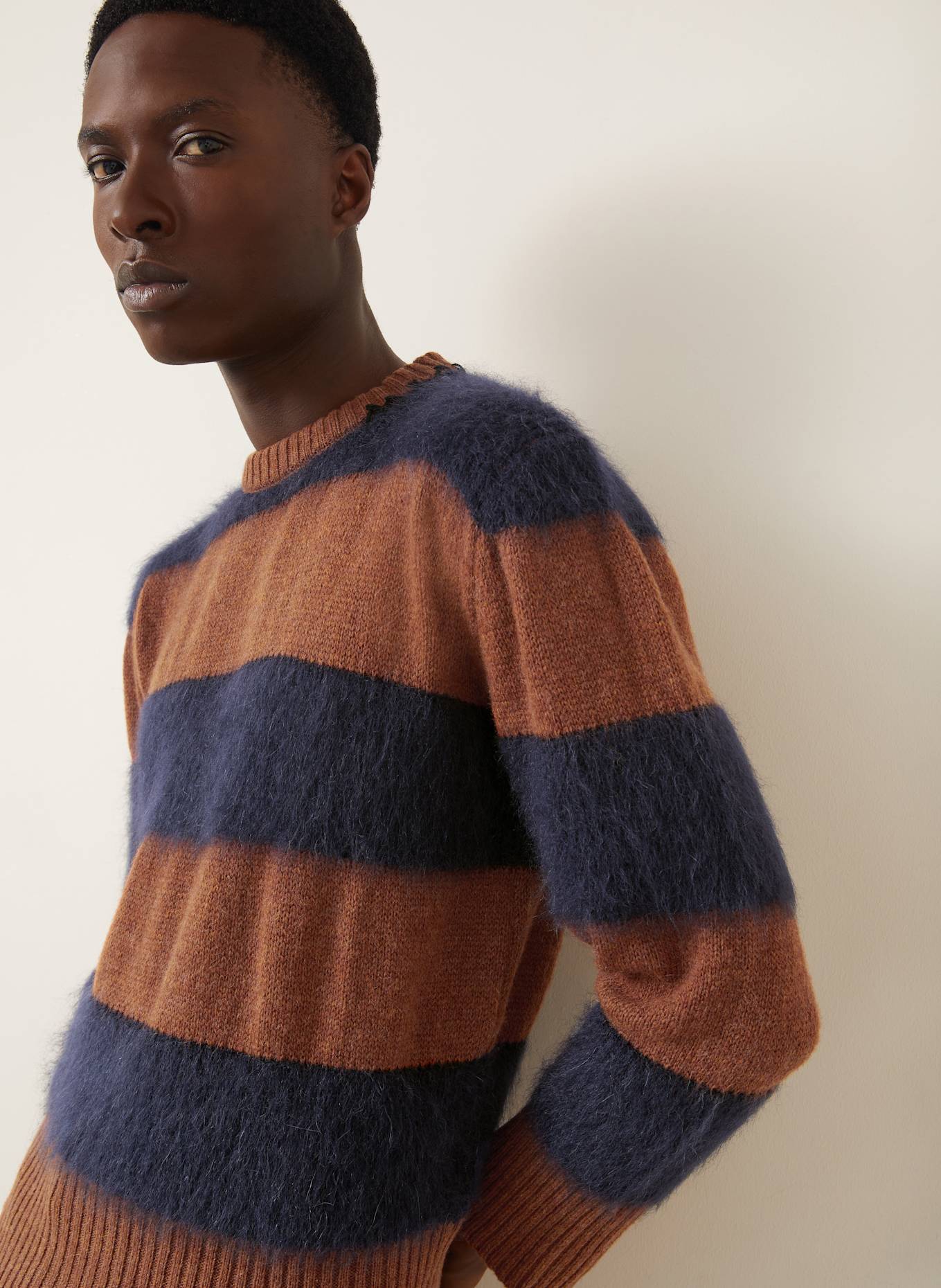 MARNI Pullover: DUNKELORANGE / DUNKELBLAU