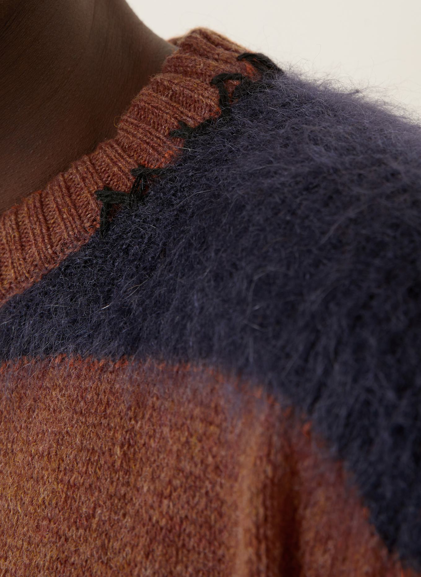 MARNI Pullover: DUNKELORANGE / DUNKELBLAU