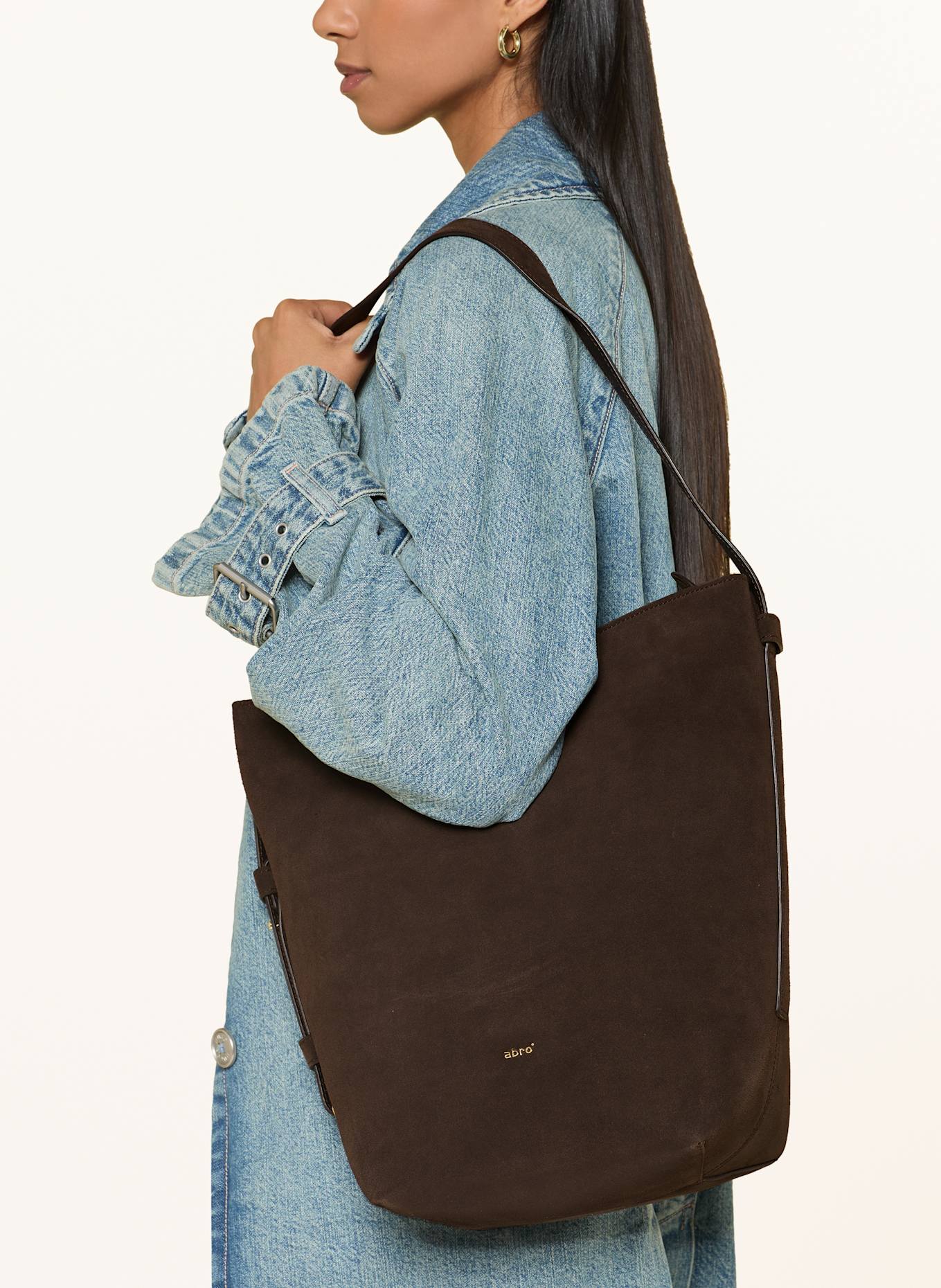 abro Beuteltasche COSMO mit Pouch: DUNKELBRAUN