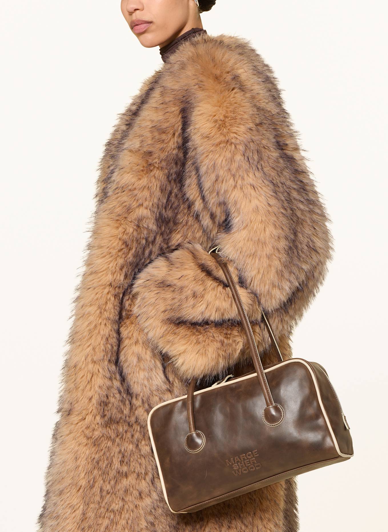 MARGE SHERWOOD SOFT BOSTON shoulder bag: BROWN