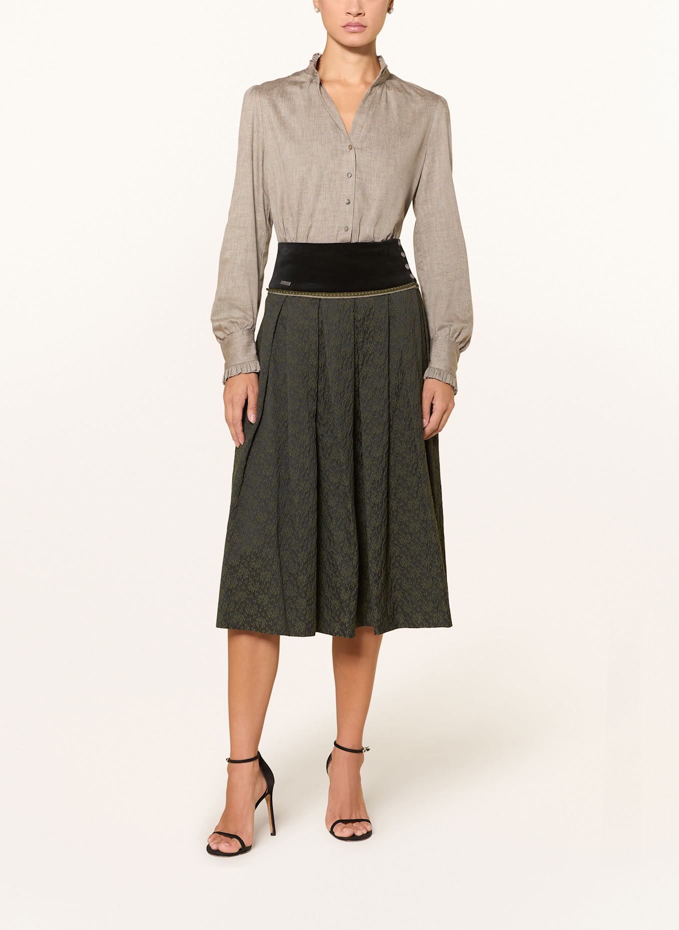 ROCKMACHERIN Trachtenrock GMASCHELT: SCHWARZ / DUNKELGRÜN / GRÜN