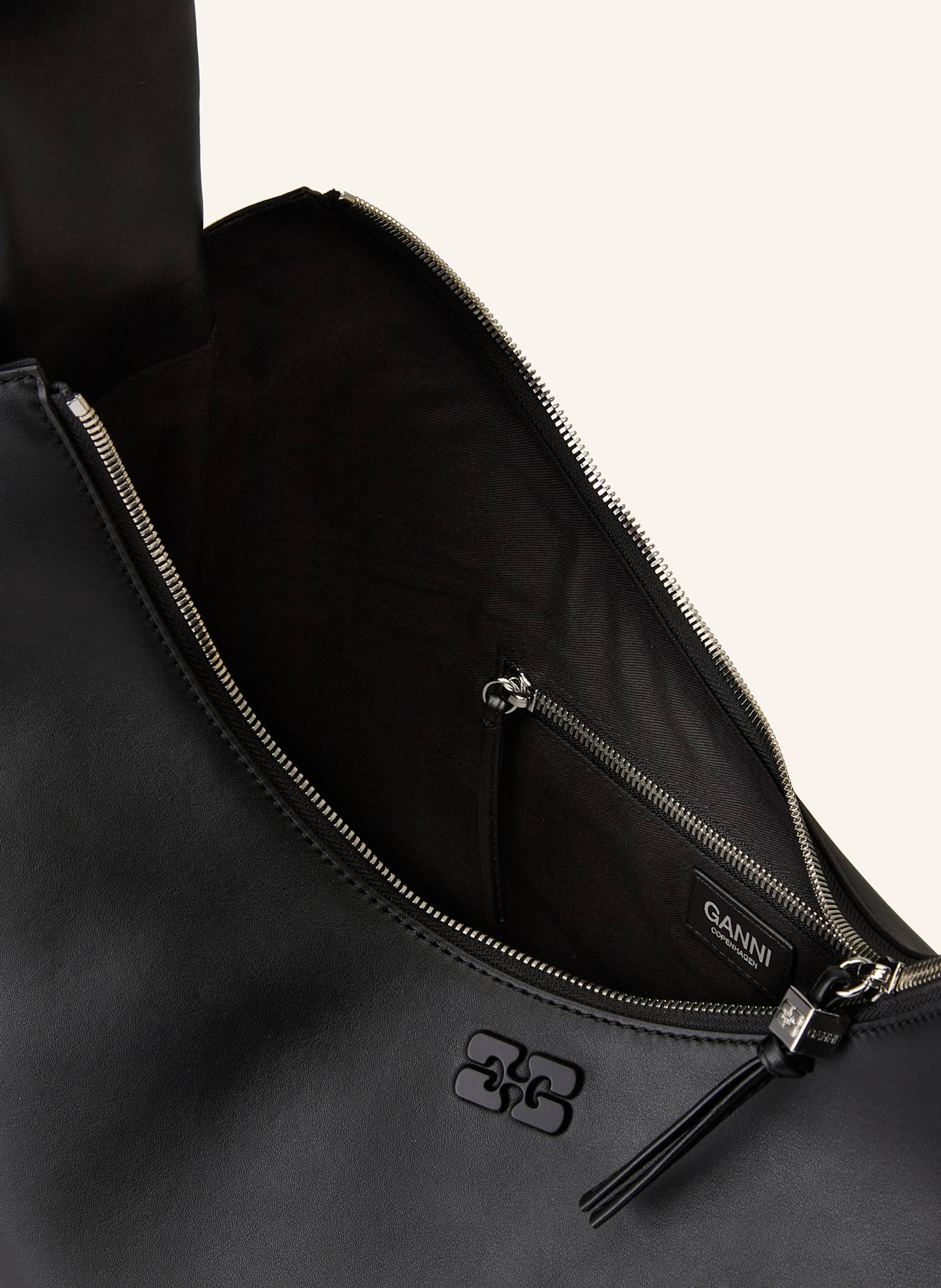 GANNI Handtasche HOBO MEDIUM: SCHWARZ