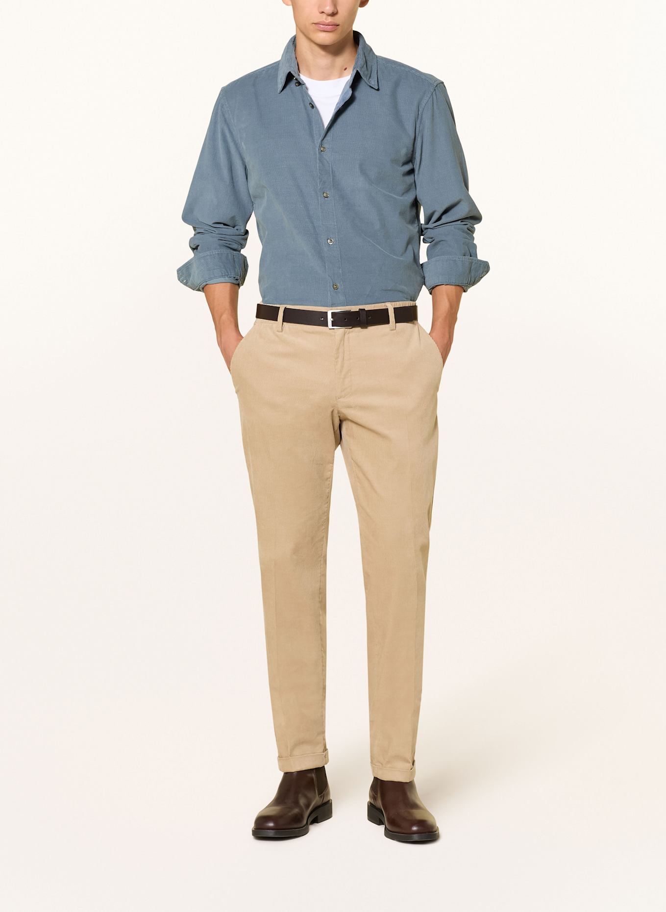 STRELLSON Cordhemd COREY Regular Fit: BLAU