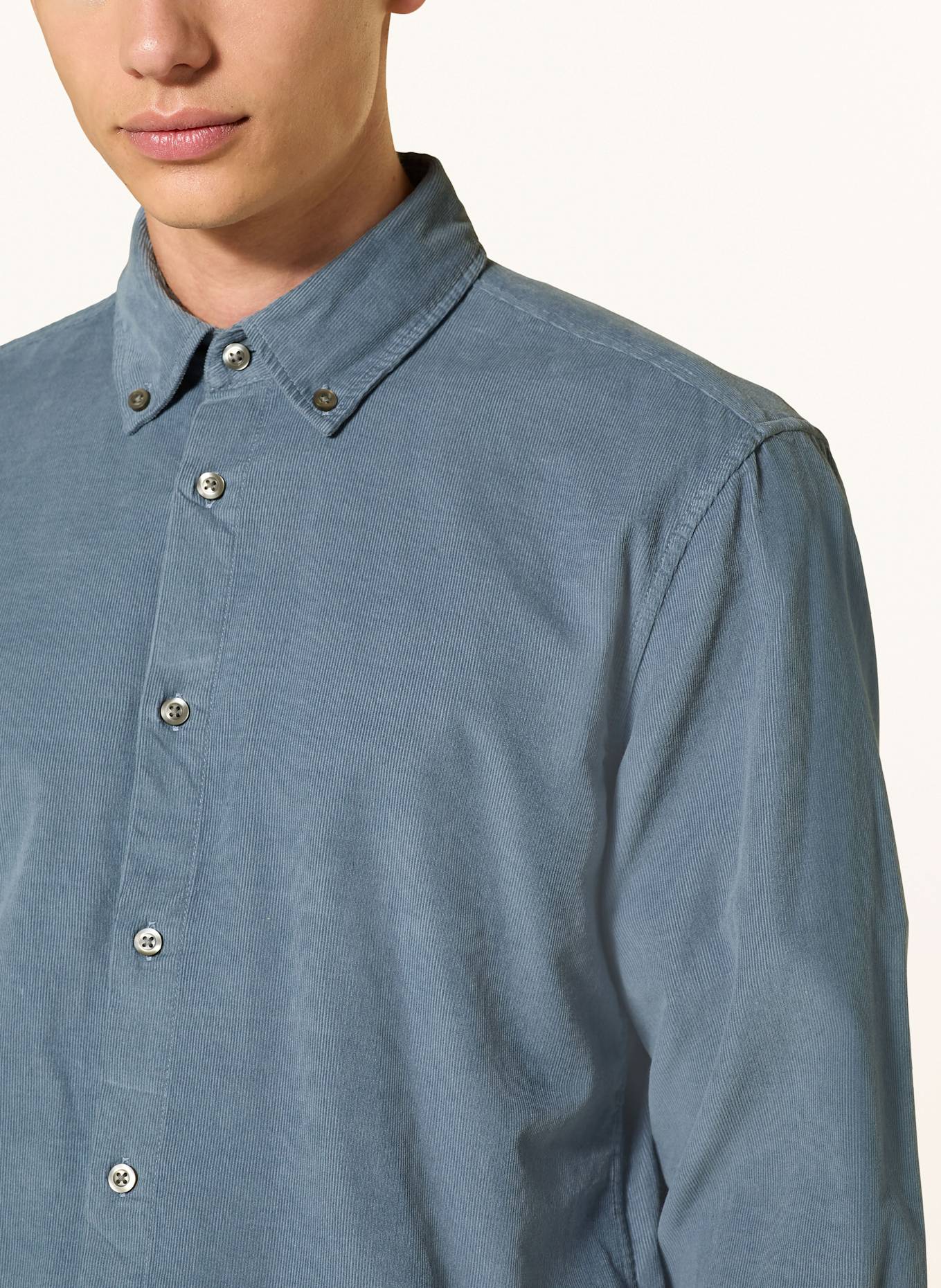 STRELLSON Cordhemd COREY Regular Fit: BLAU