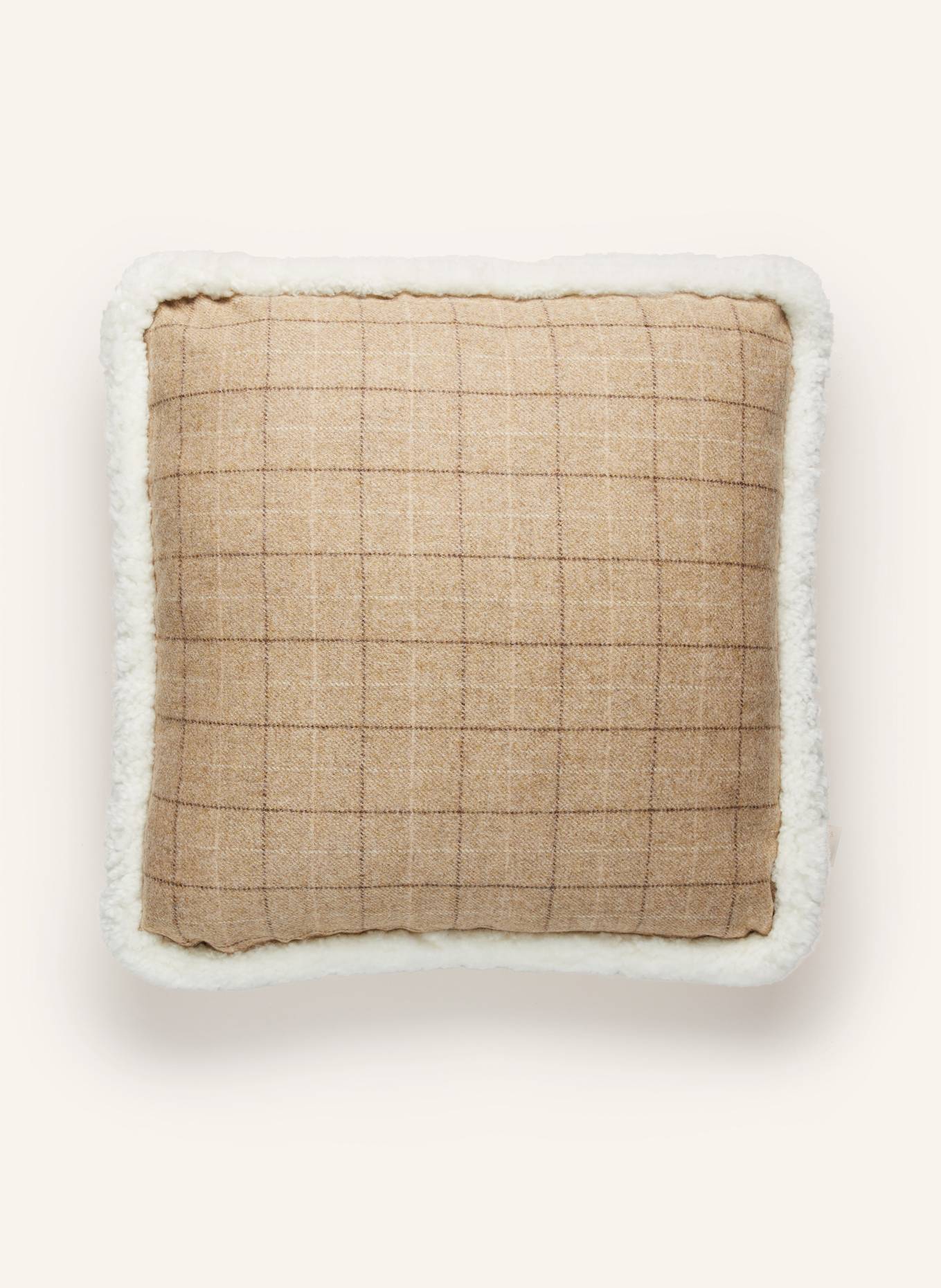 Natures Collection Dekokissen CHECKED COLLECTION mit Daunenfüllung: HELLBRAUN/ CREME/ DUNKELBRAUN