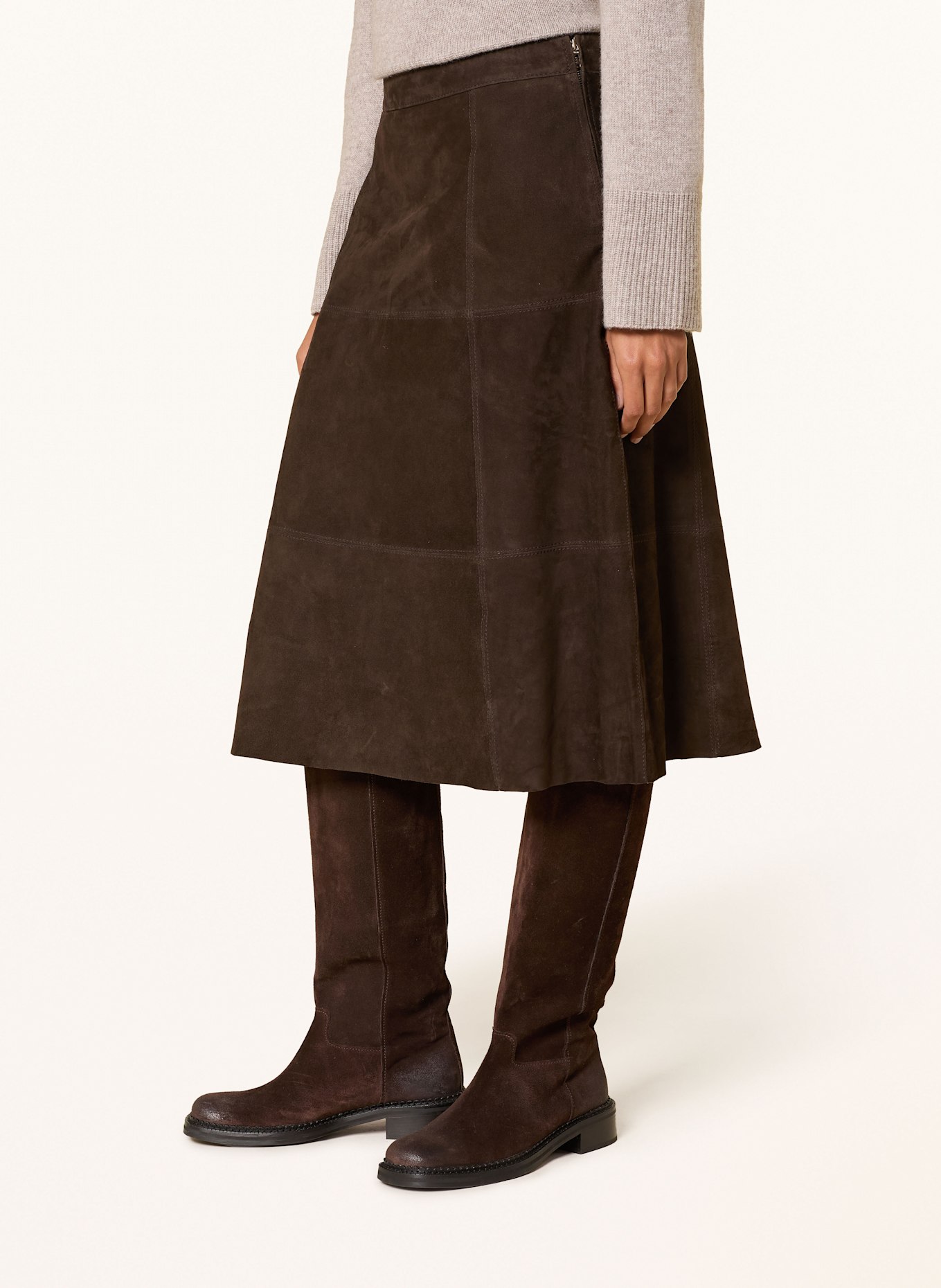 JOOP! Spódnica skórzana: CIEMNOBRĄZOWY