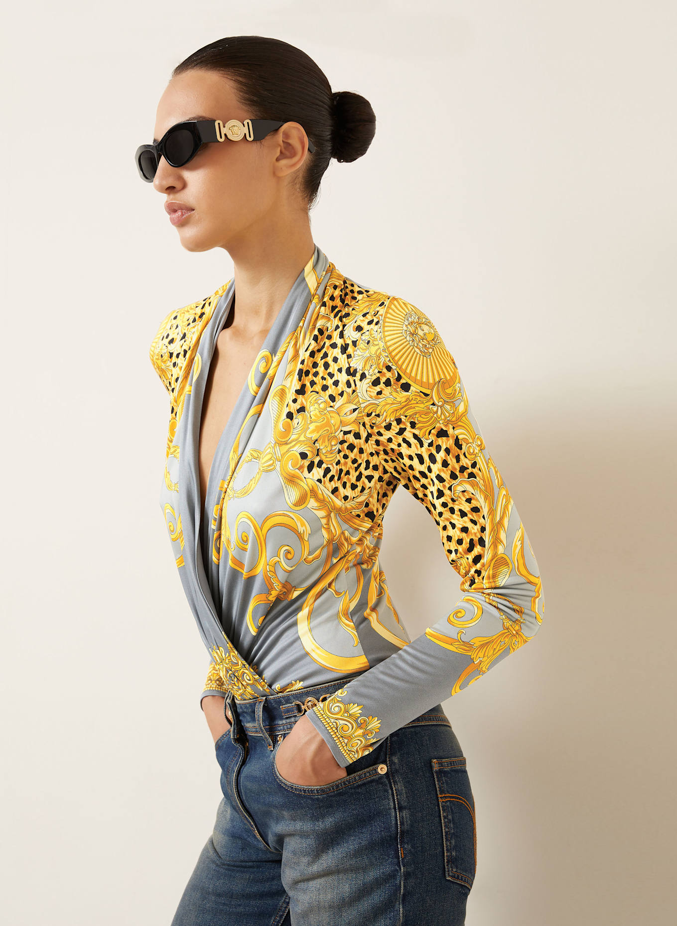 VERSACE Body CHEETAH: HELLGRAU / DUNKELGELB / SCHWARZ