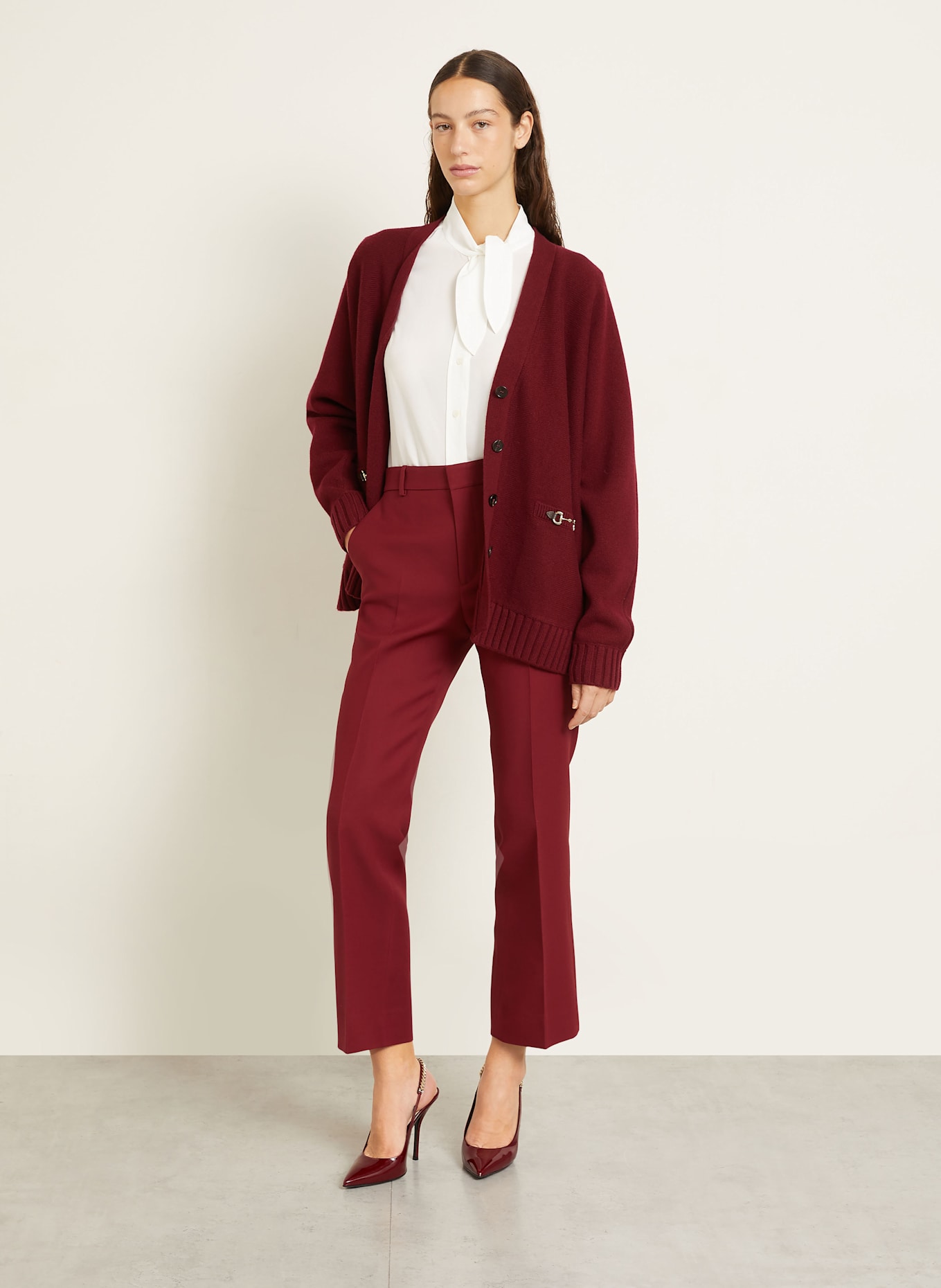 GUCCI Schluppenbluse aus Seide: WEISS