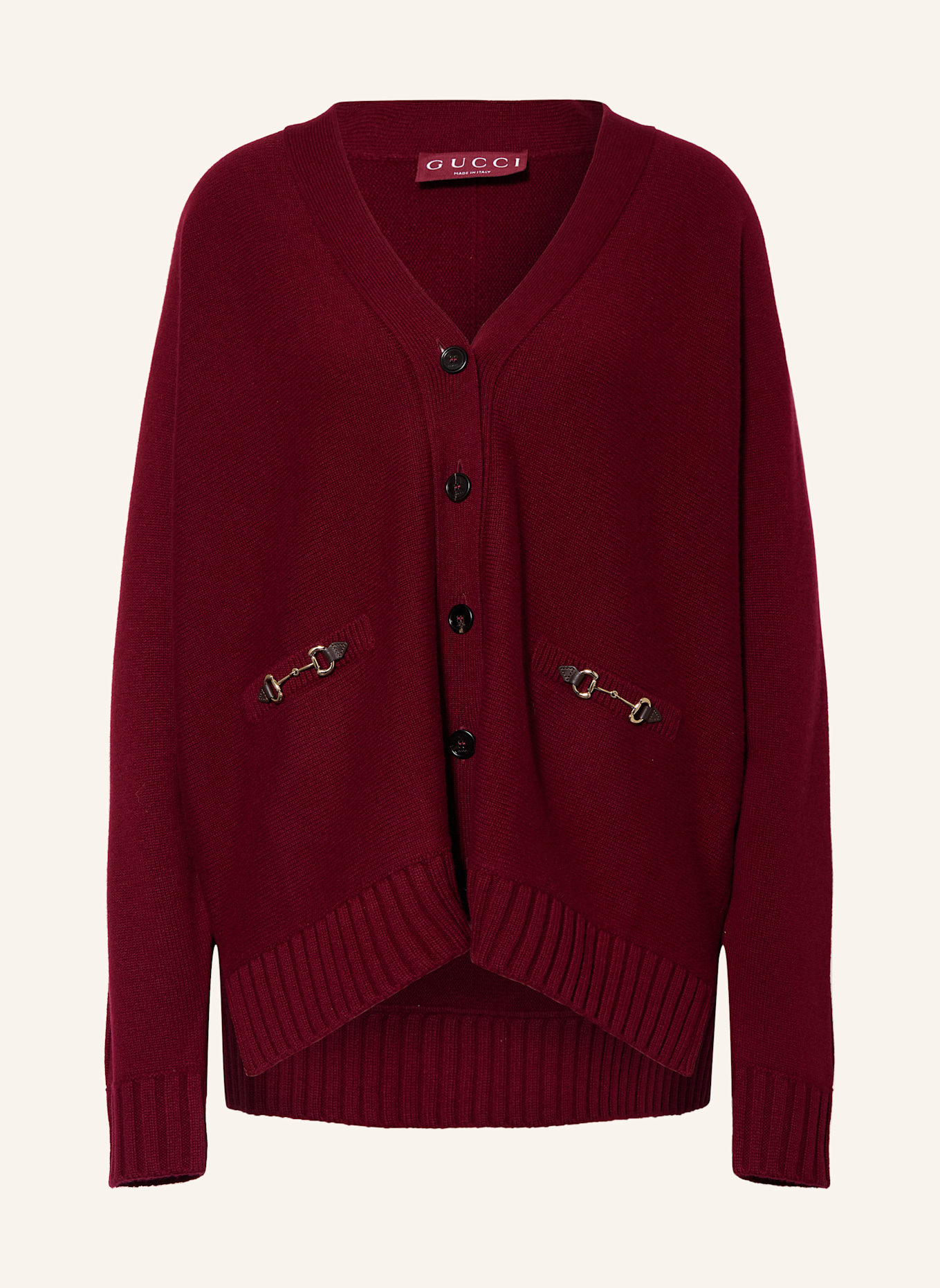 GUCCI Strickjacke mit Cashmere: DUNKELROT