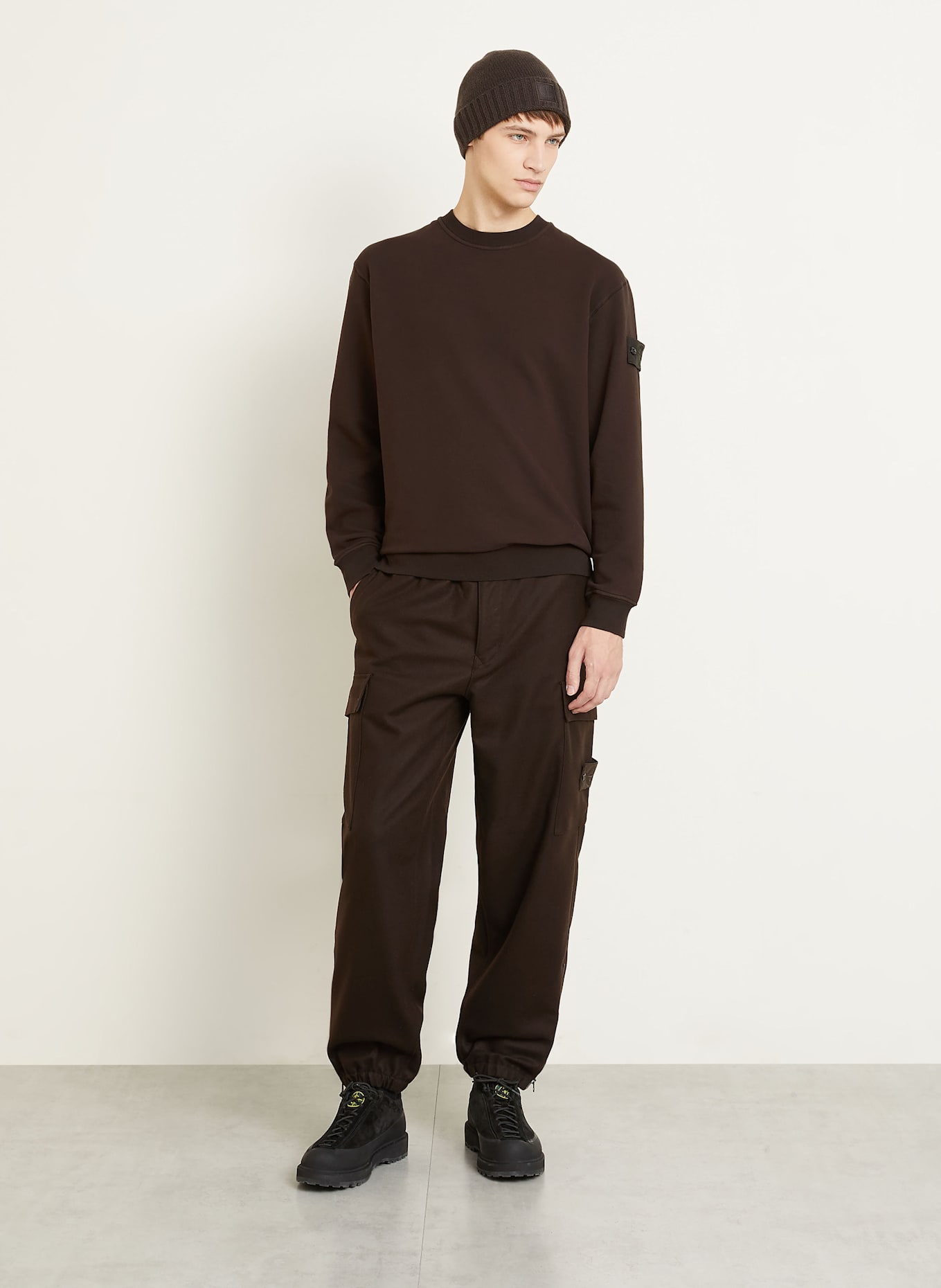 STONE ISLAND Sweatshirt GHOST: DUNKELBRAUN