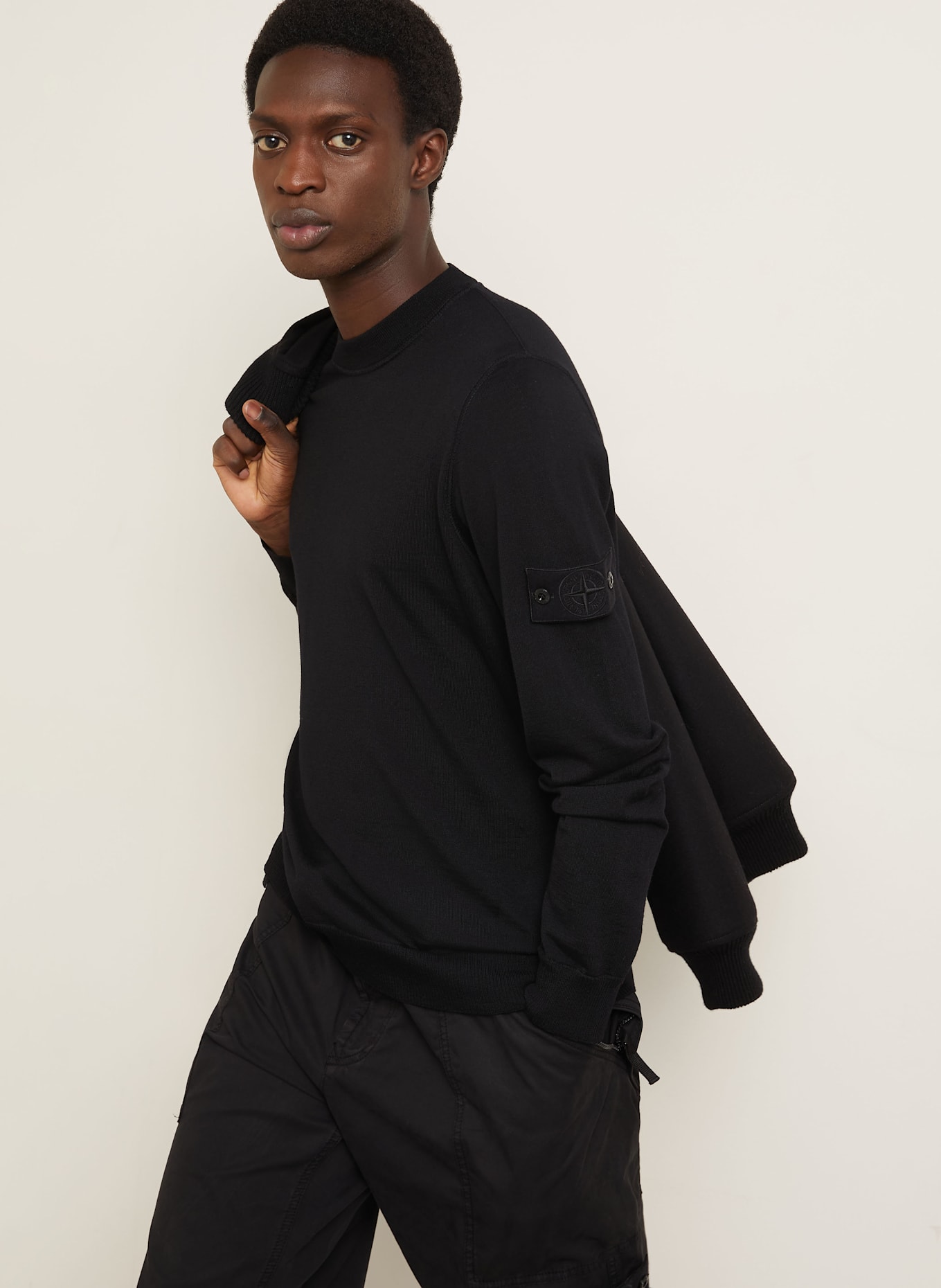 STONE ISLAND Pullover GHOST: SCHWARZ