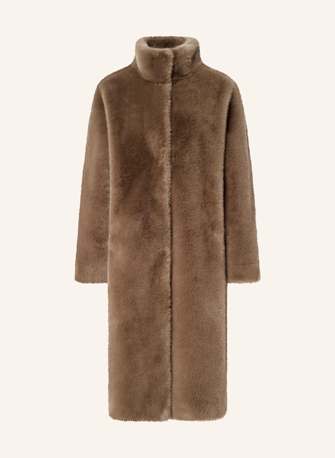 JOOP! Kunstpelz-Mantel: BRAUN