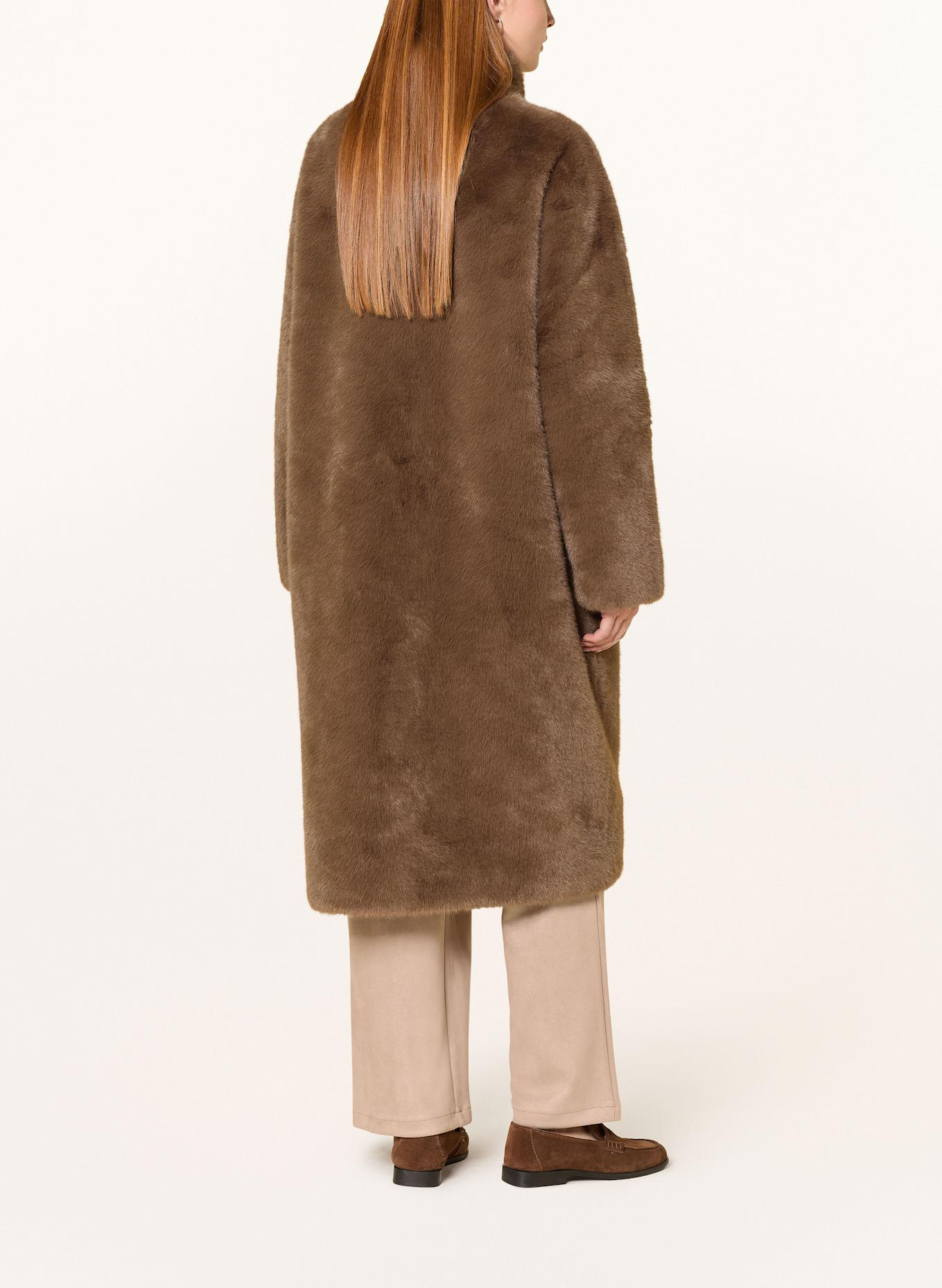 JOOP! Kunstpelz-Mantel: BRAUN