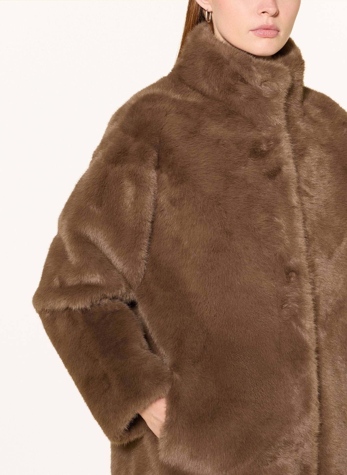 JOOP! Kunstpelz-Mantel: BRAUN