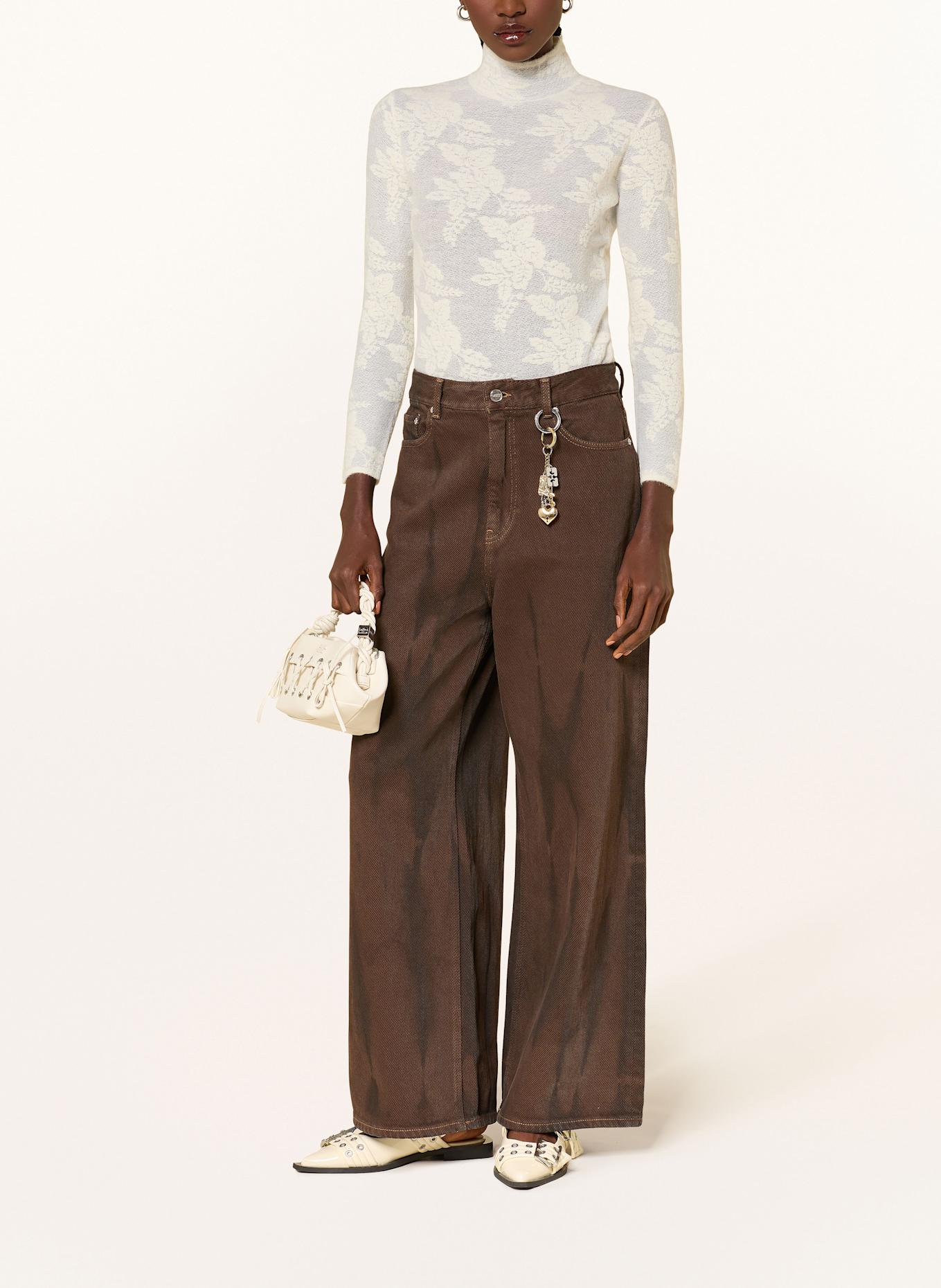 GANNI Jacquard-Pullover mit Alpaka: ECRU