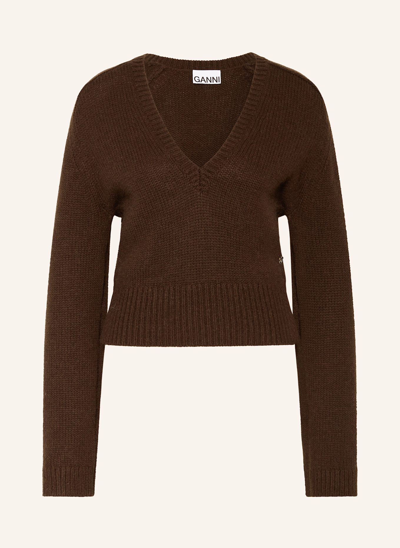 GANNI Pullover: BRAUN