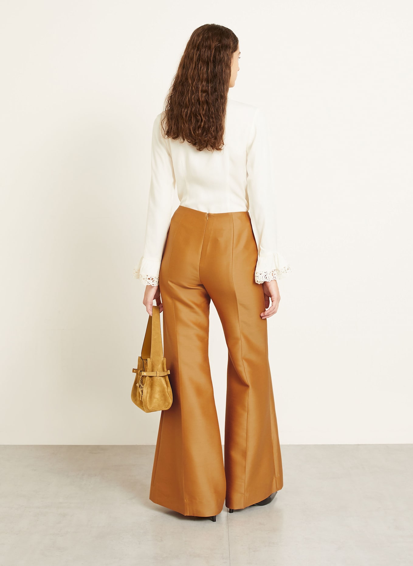 ZIMMERMANN Hemdbluse mit Spitze: CREME