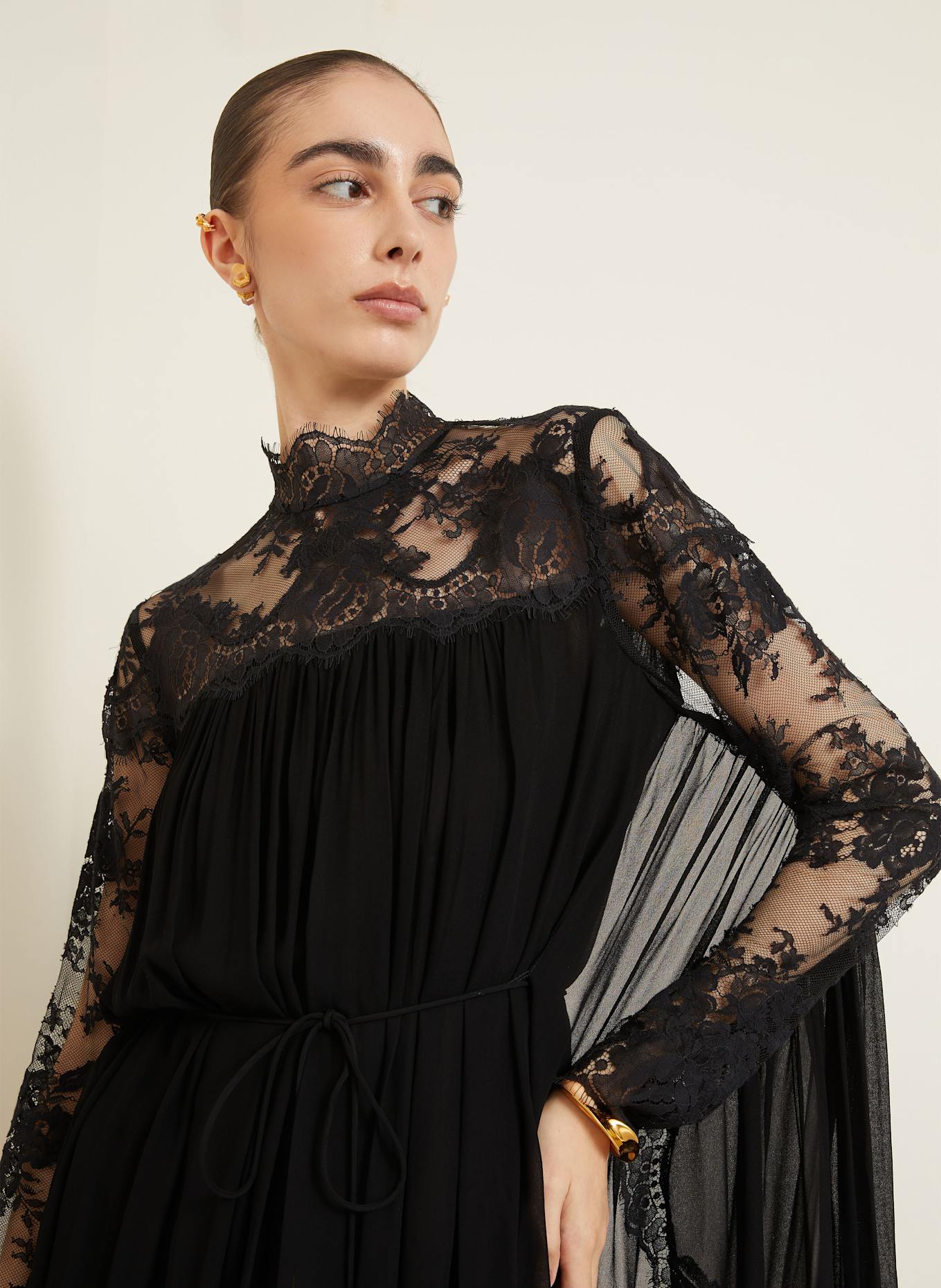 ZIMMERMANN Kleid HYPNOTIC mit Spitze: SCHWARZ